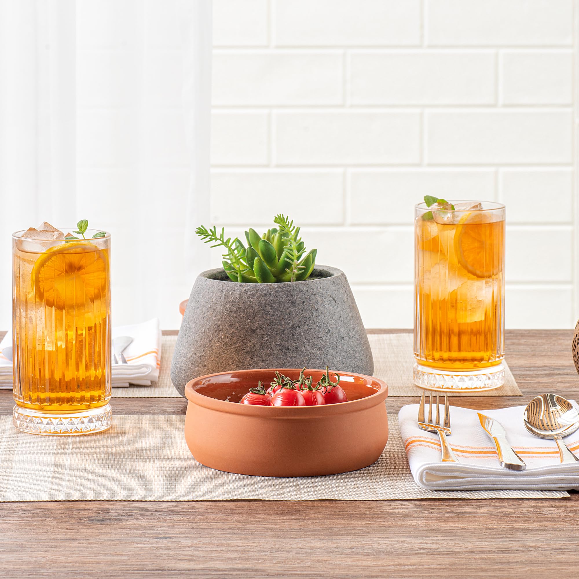 Restaurantware -Terra Tek - Cazuelas in terracotta, 10 pentole in terracotta smaltata marrone per cucinare, pronte per il forno, microonde, pentole da portata in terracotta, lavabili in lavastoviglie,