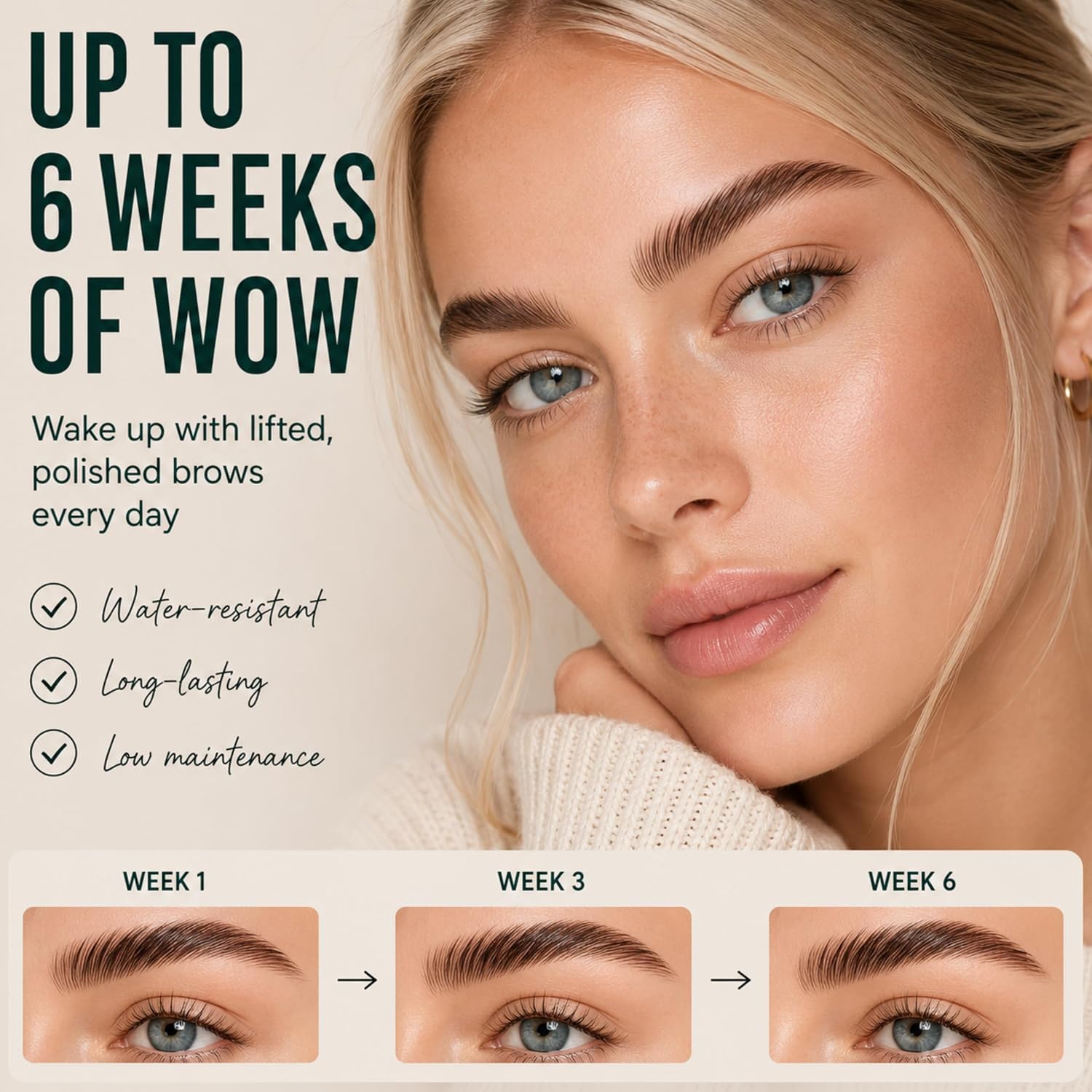 Brow Lamination Kit – 5 DIY Brow Lift Treatments, Up to 6 Weeks Results | Easy 5-Step System with Mapping Tools for Salon Brows at Home, Fluffy, Fuller Brows & Easy Shaping