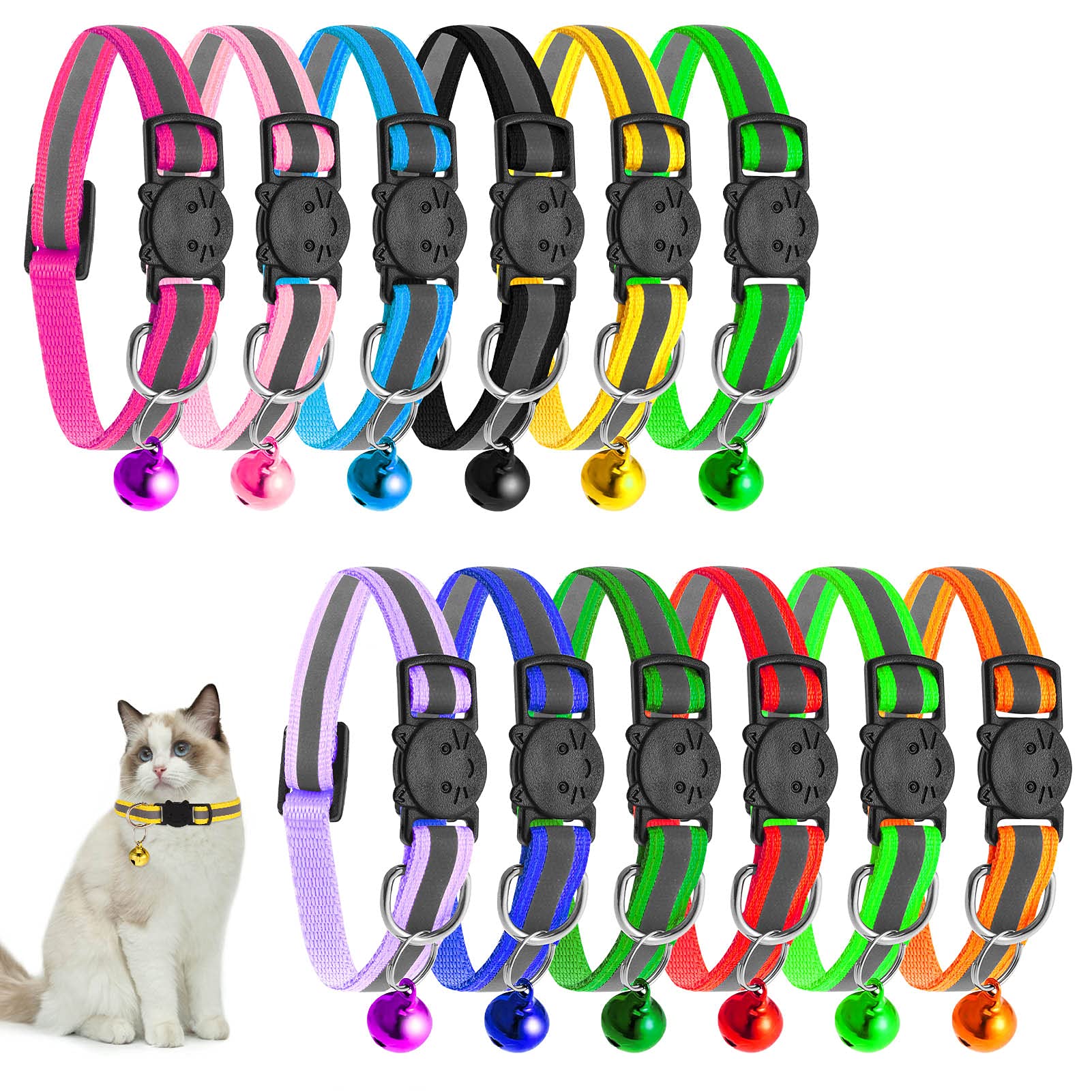 Sicherheitshalsband Katze 2er Set Katzenhalsbänder Produktbild-Vorschau 9
