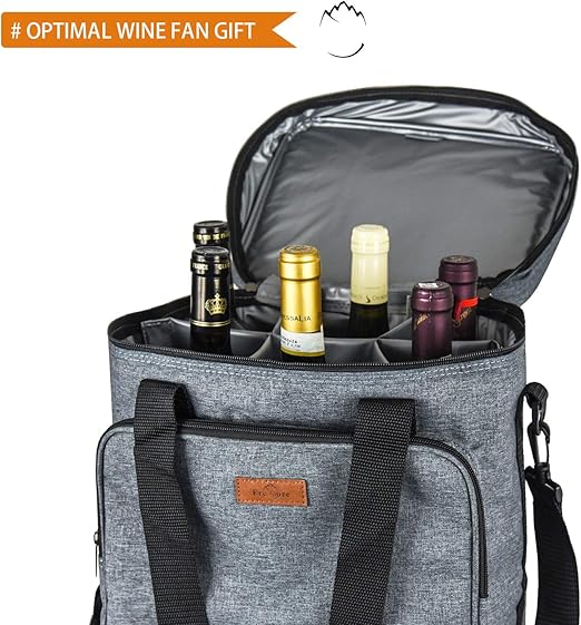 6 bottle leather wine bolsa