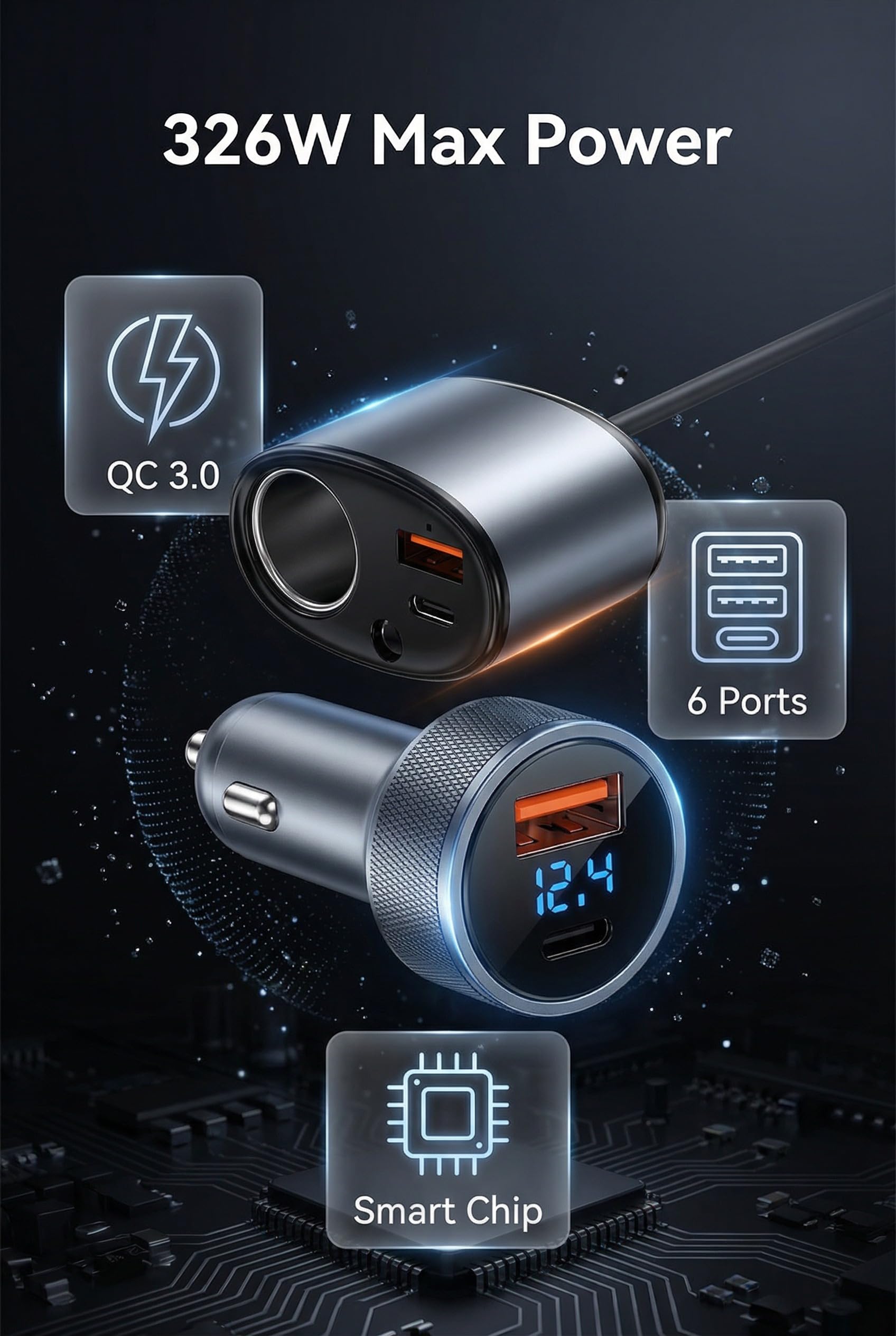Amazon.co.jp: Zukida 合金製 2連 usb 車載充電器 分配器 シガー