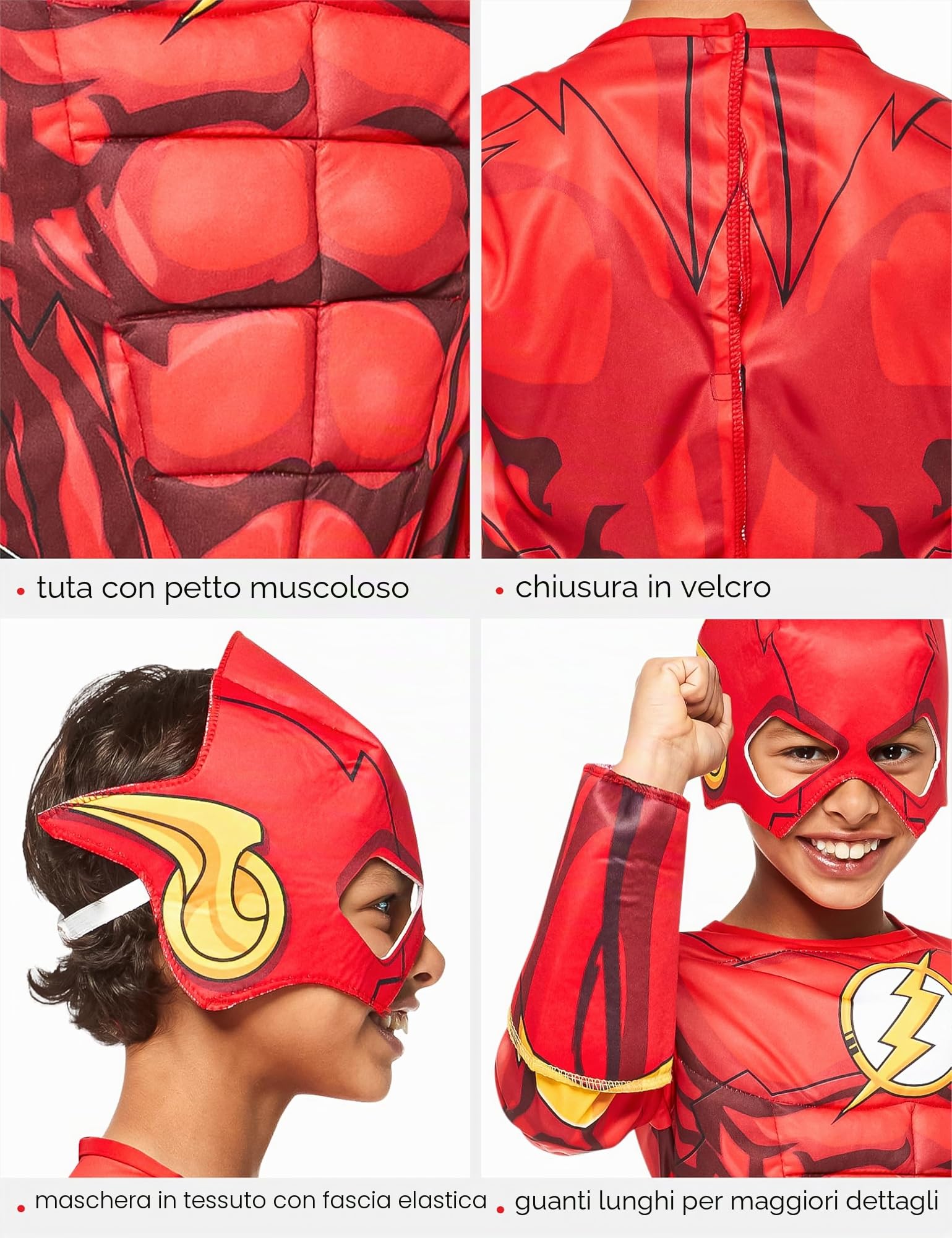 Rubie's Costume ufficiale DC Superhero The Flash Deluxe per bambini