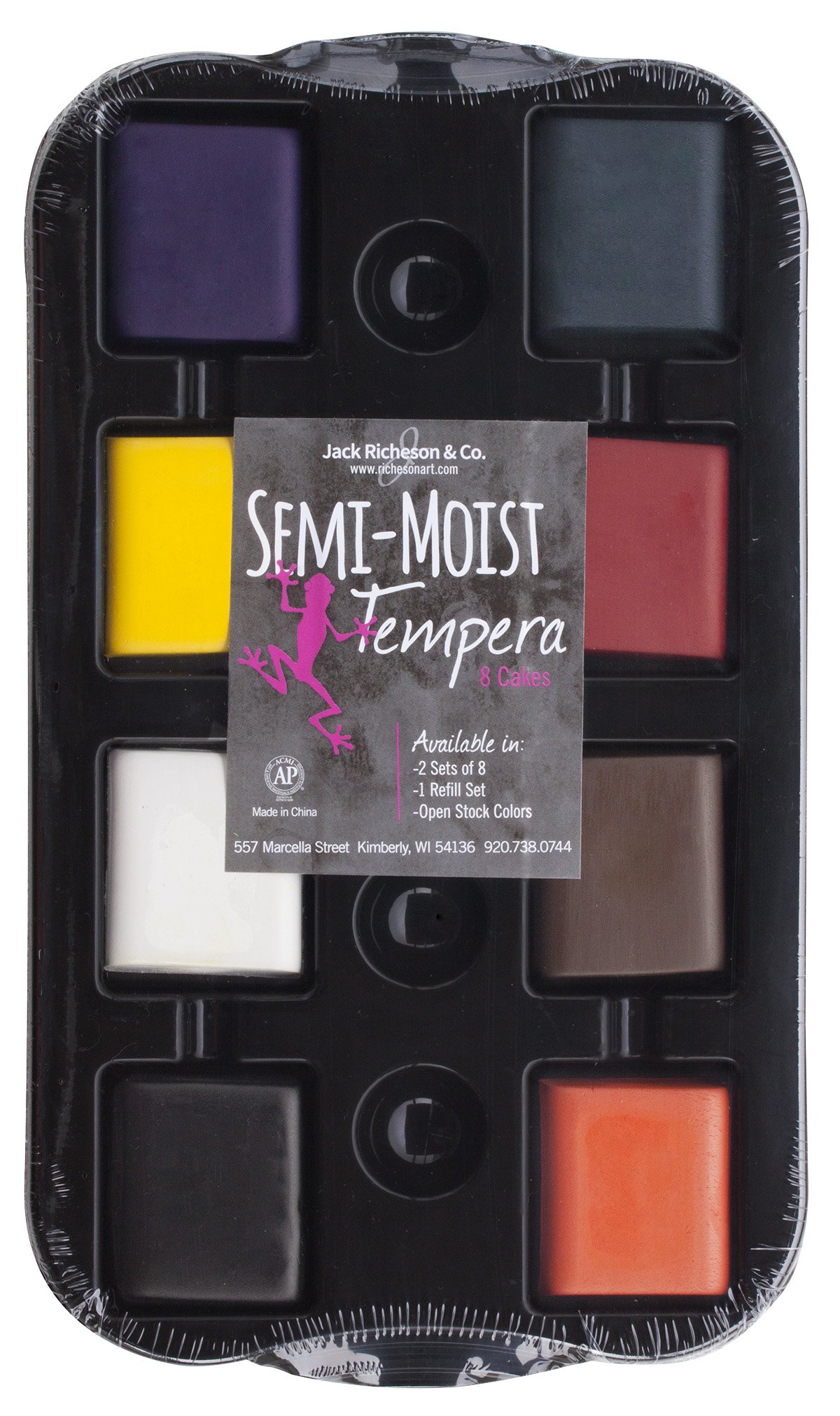 Jack Richeson Mini Semi-Moist Tempera Cakes in Tray Multicultural