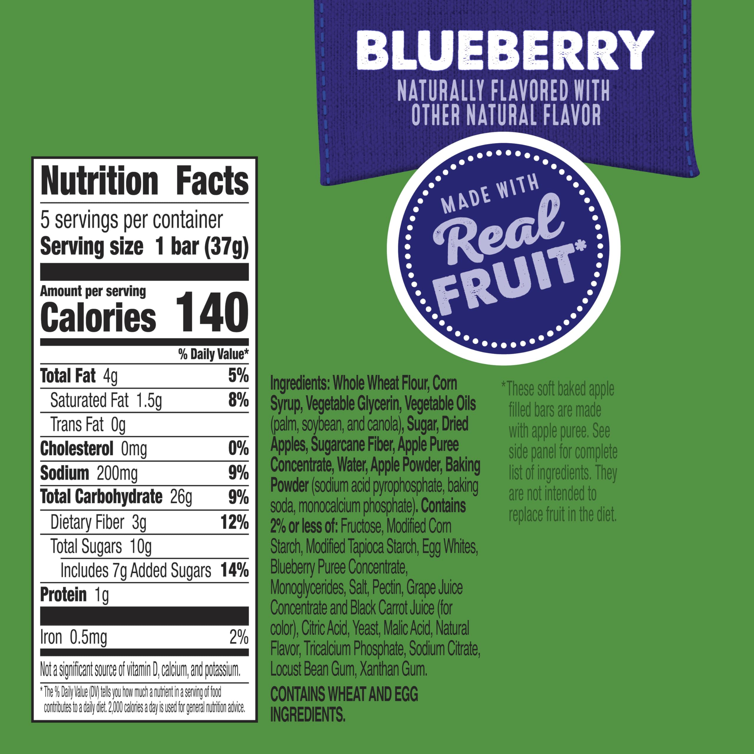 Motts Soft Baked Apple Filled Bars Blueberry Flavor Snacks Made with Real Fruit 5 Ct 6 55 oz — view 2