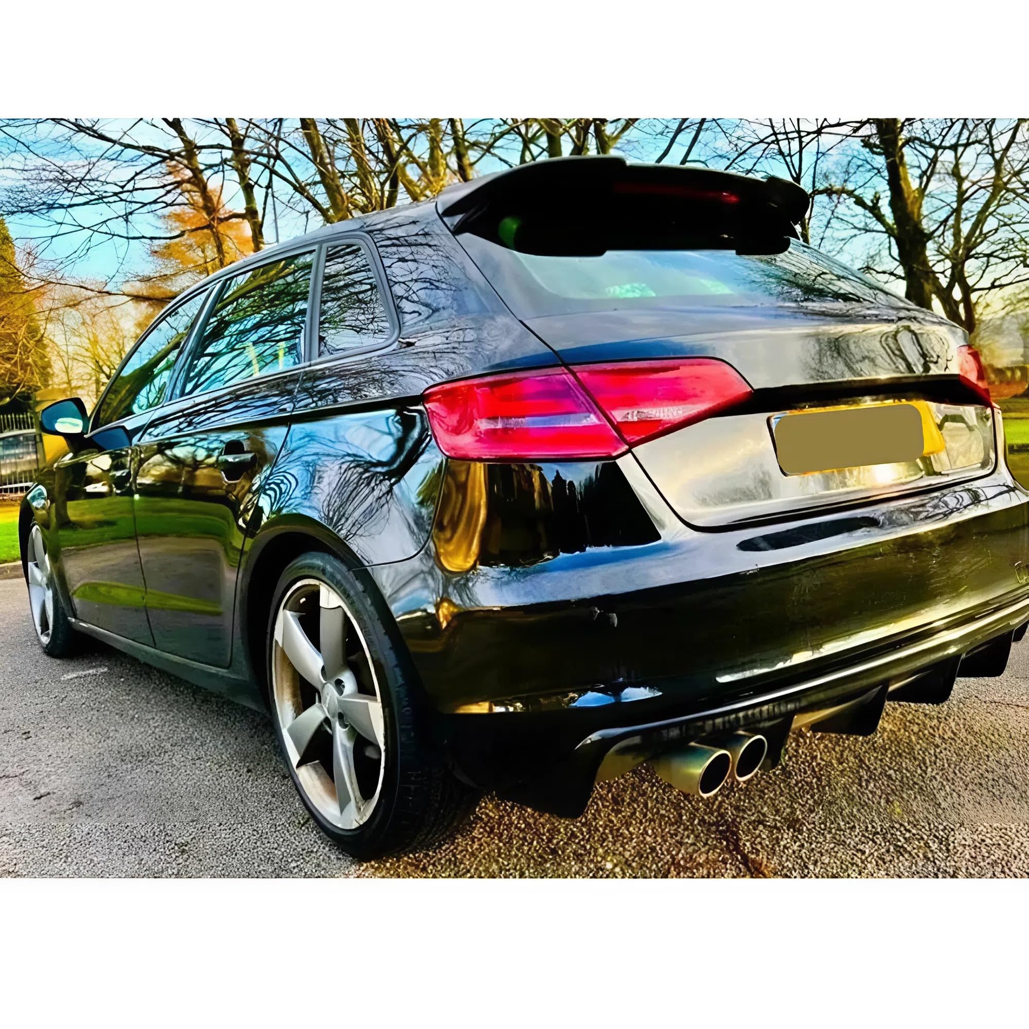 Alerón trasero para Audi A3 (8 V) 5 puertas Hatchback 2014-2020 lacado piano negro ABS
