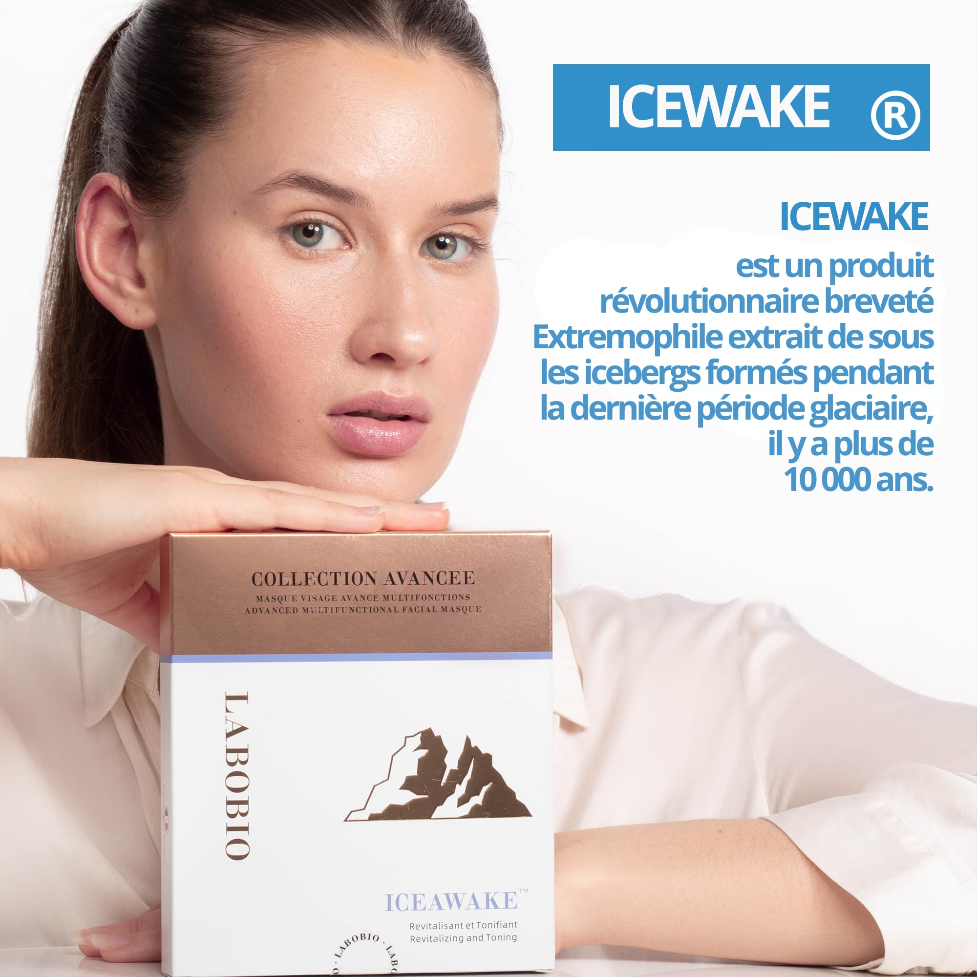 ICEAWAKE 6 Pezzi Maschera Collagene Viso,Maschera Facciale Avanzata per l’equilibrio della pelle,Migliora l’estetica,Minimizzare i Pori