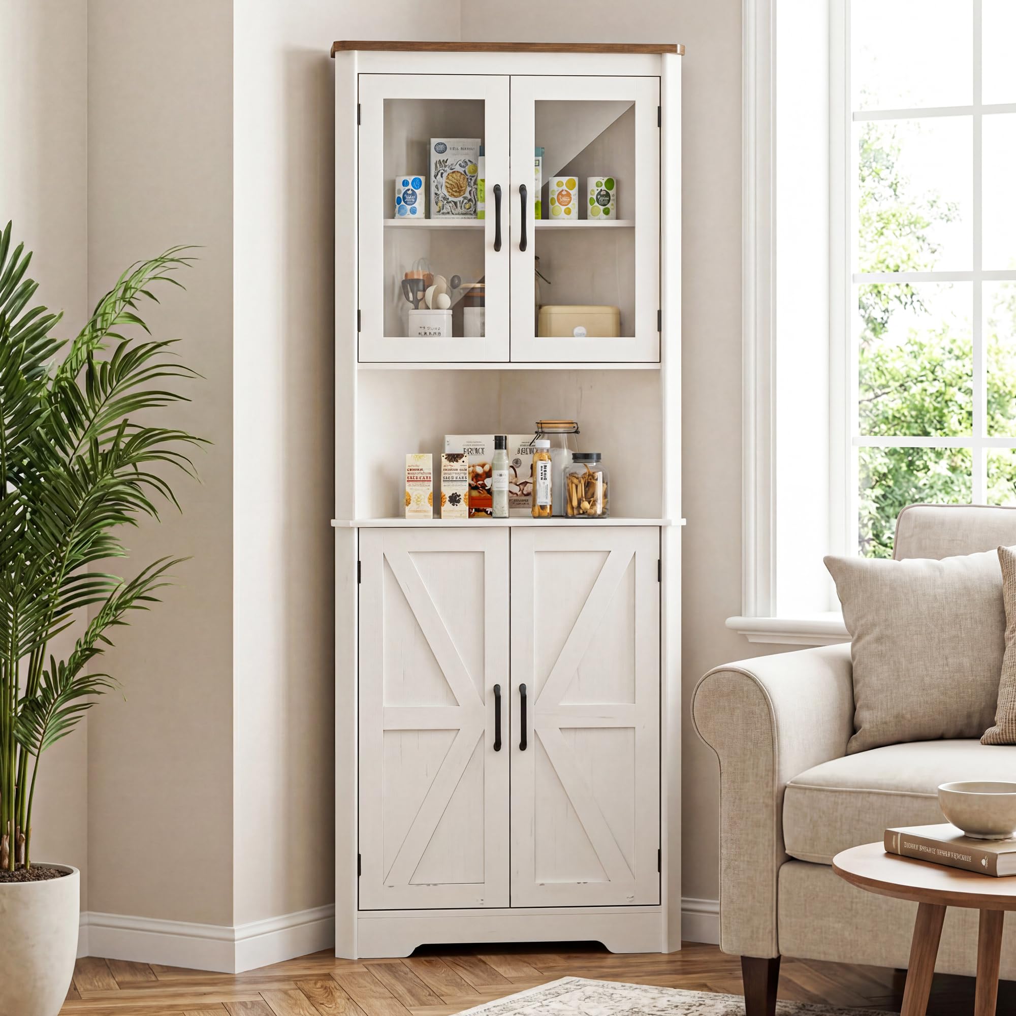 BonVache Eckschrank, Schrank für Küche und Wohnzimmer