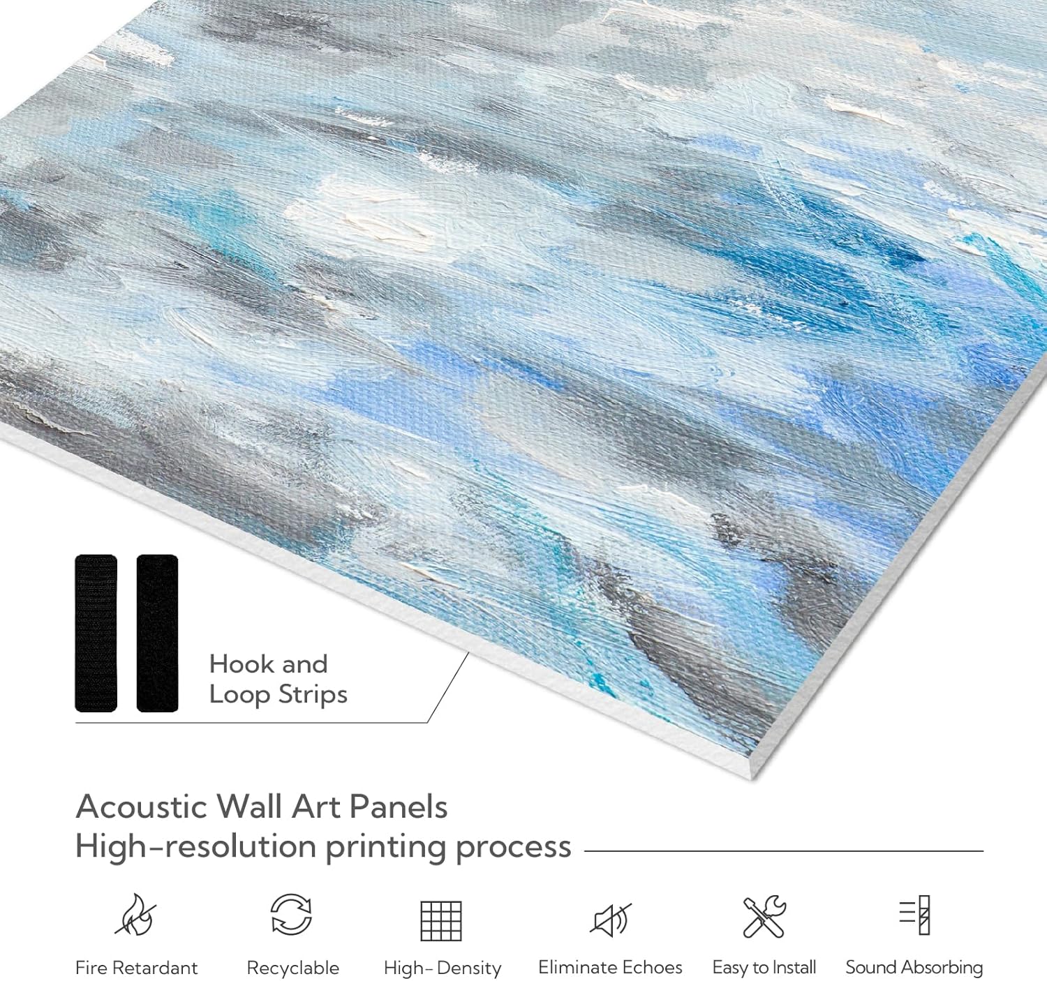 Olanglab Art Acoustic Panels, 72 "x48" Sound Absorbing Panels 6 Pack, Sound proofing Wall Panels for Home Studio, Office, Theater (Seaside)