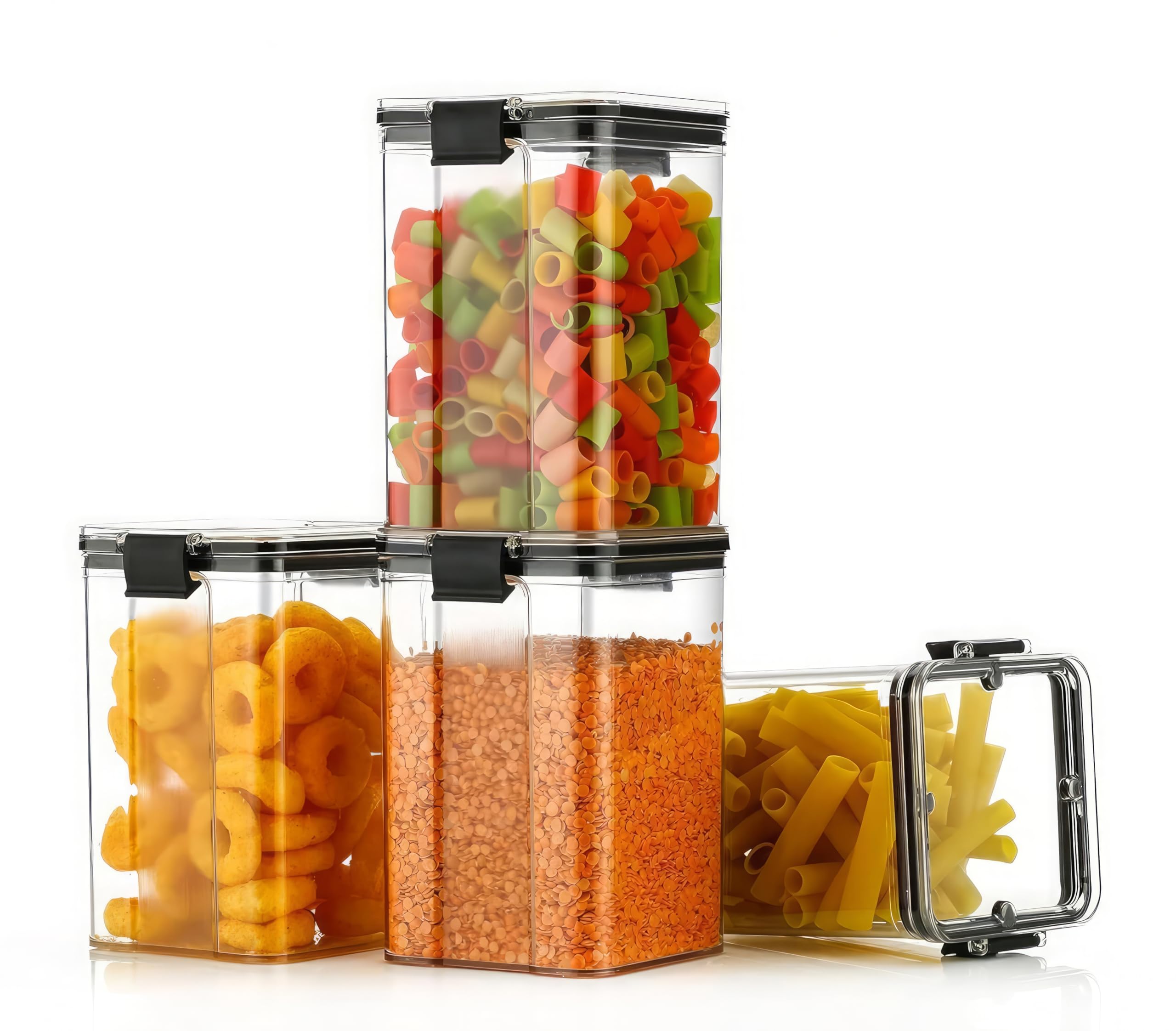 KWER Juego de recipientes herméticos de 1100 ml para cocina, para el hogar, artículos de cocina, contenedores de almacenamiento, contenedores de almacenamiento de cocina, contenedores de alimentos