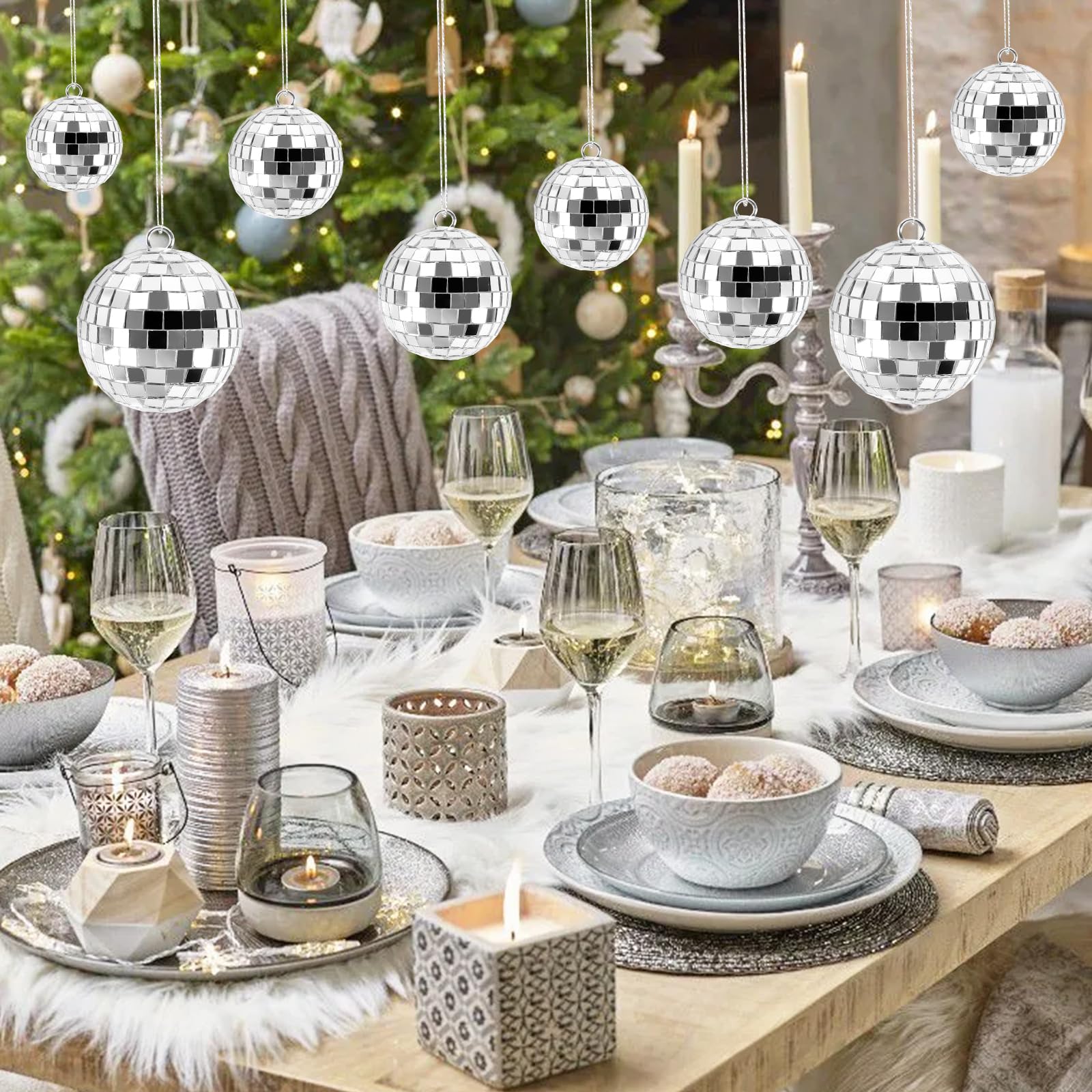 25 stuks discoballen, decoratie, mini-discoballen, 4 maten, 3 cm, 4 cm 25 stuks discoballen, decoratie, mini-discoballen, 4 maten, 3 cm, 4 cm