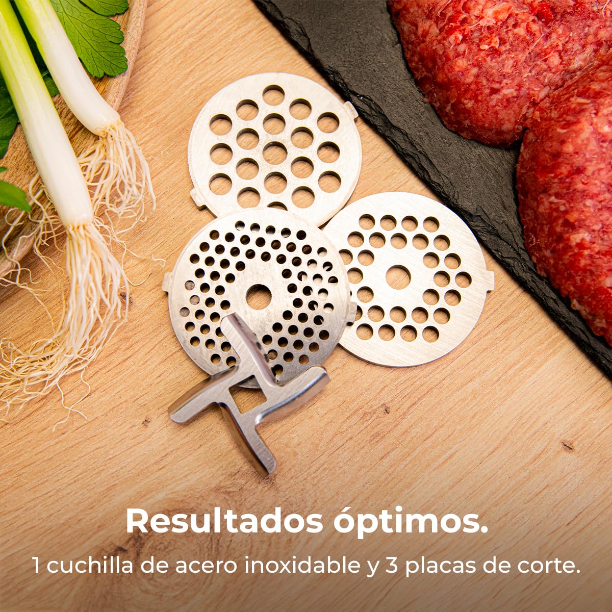 Cecotec Picadora Eléctrica de Carne Crusher 1400 Steel, 1360 W, Óptimo para Picar, Trocear y Cortar, 1 Cuchilla Acero Inox y 3 Placas de Corte con agujeros para 3 mm, 5 mm y 7 mm