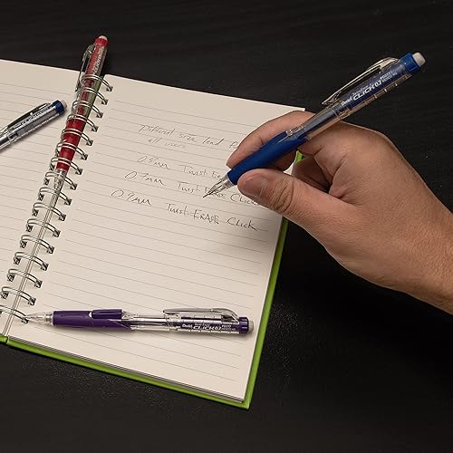 Miniatura 5 de Pentel Lápiz mecánico Twist-Erase Click (0.020 in), paquete de 6 lápices con 2 paquetes de repuestos de plomo (PD275TLBPS6M)