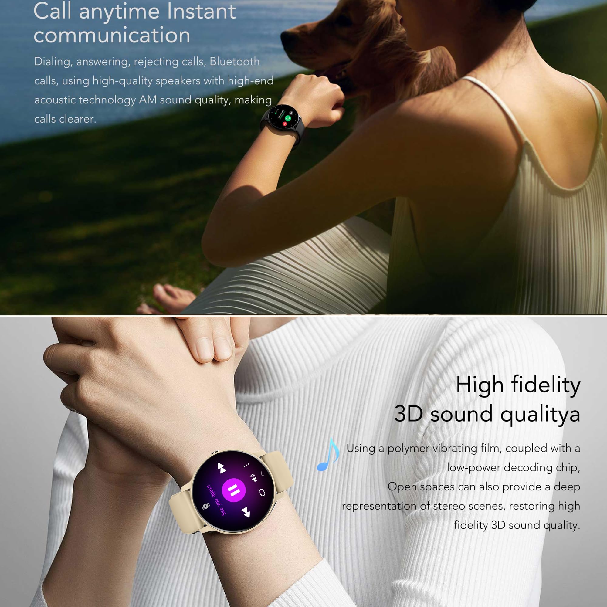 ZPIMY 1,39 inch AMOLED Smartwatch voor heren met telefoonfunctie