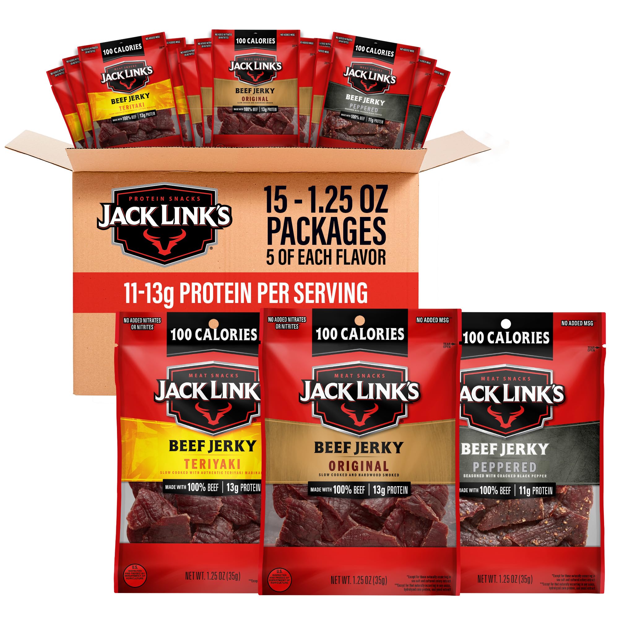 Jack Link's Beef Jerky Variety Pack - (15 Pack) 1.25 oz