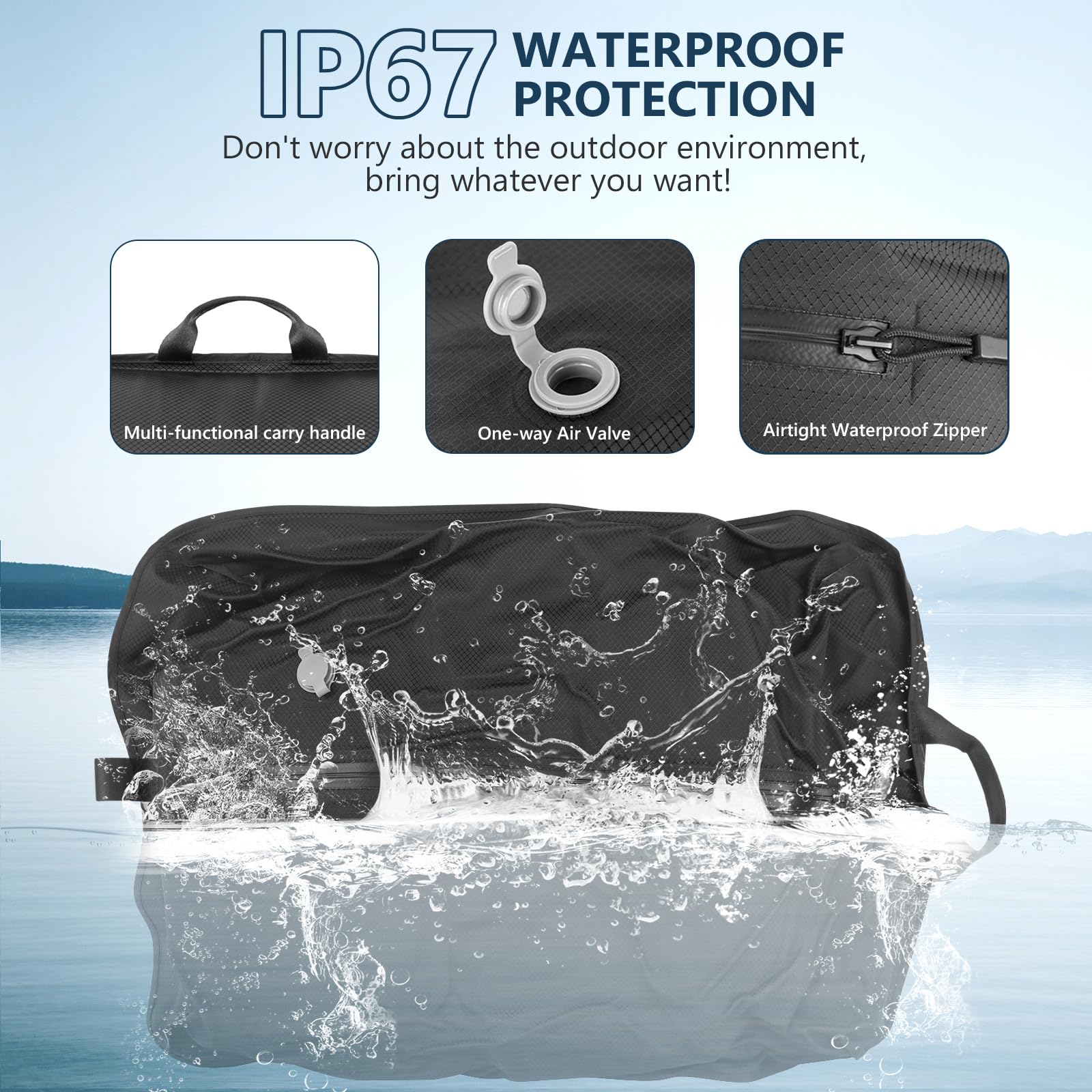 Dobaly Professional Vacuum Bags for Travel with Pump IP67 Reusable Vacuum Compression Bags for Suitcases and Backpack - Image 4