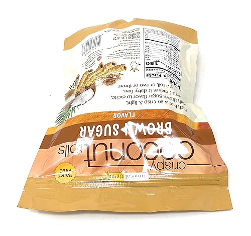 Miniatura 7 de Rollos de coco crujientes con azúcar morena y semillas de sésamo tostadas sin lácteos con leche de coco 105 onzas