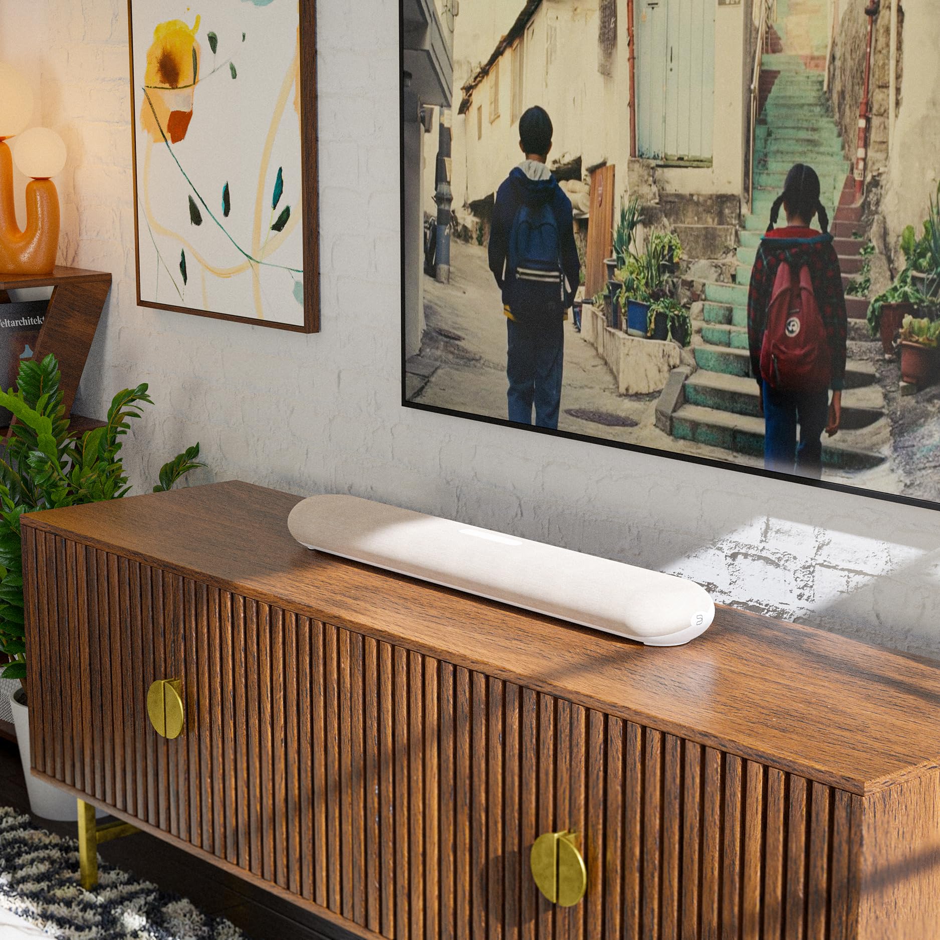 Bluesound Pulse Cinema Mini, bezprzewodowy soundbar wielopokojowy 2.1 z Dolby Atmos - jasnobrązowy