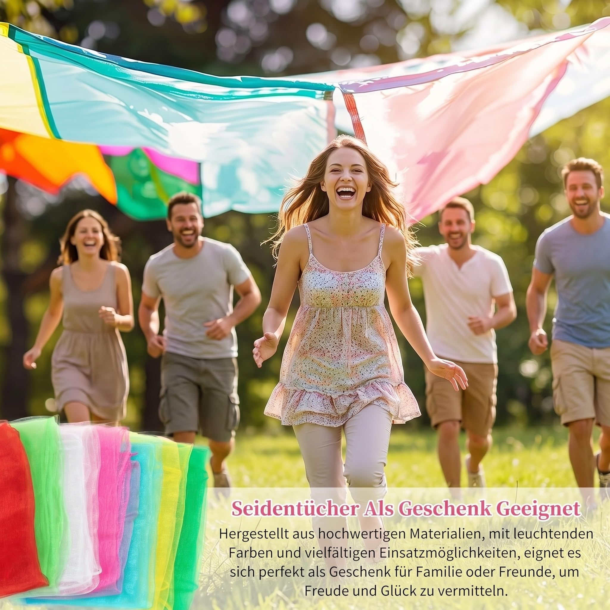 Kunoli 24 piezas de pañuelos para malabares para niños, pañuelos coloridos para bebés, 60×60 cm cuadrados, pañuelos coloridos para niños, adecuados para actuaciones infantiles como danza, fiestas