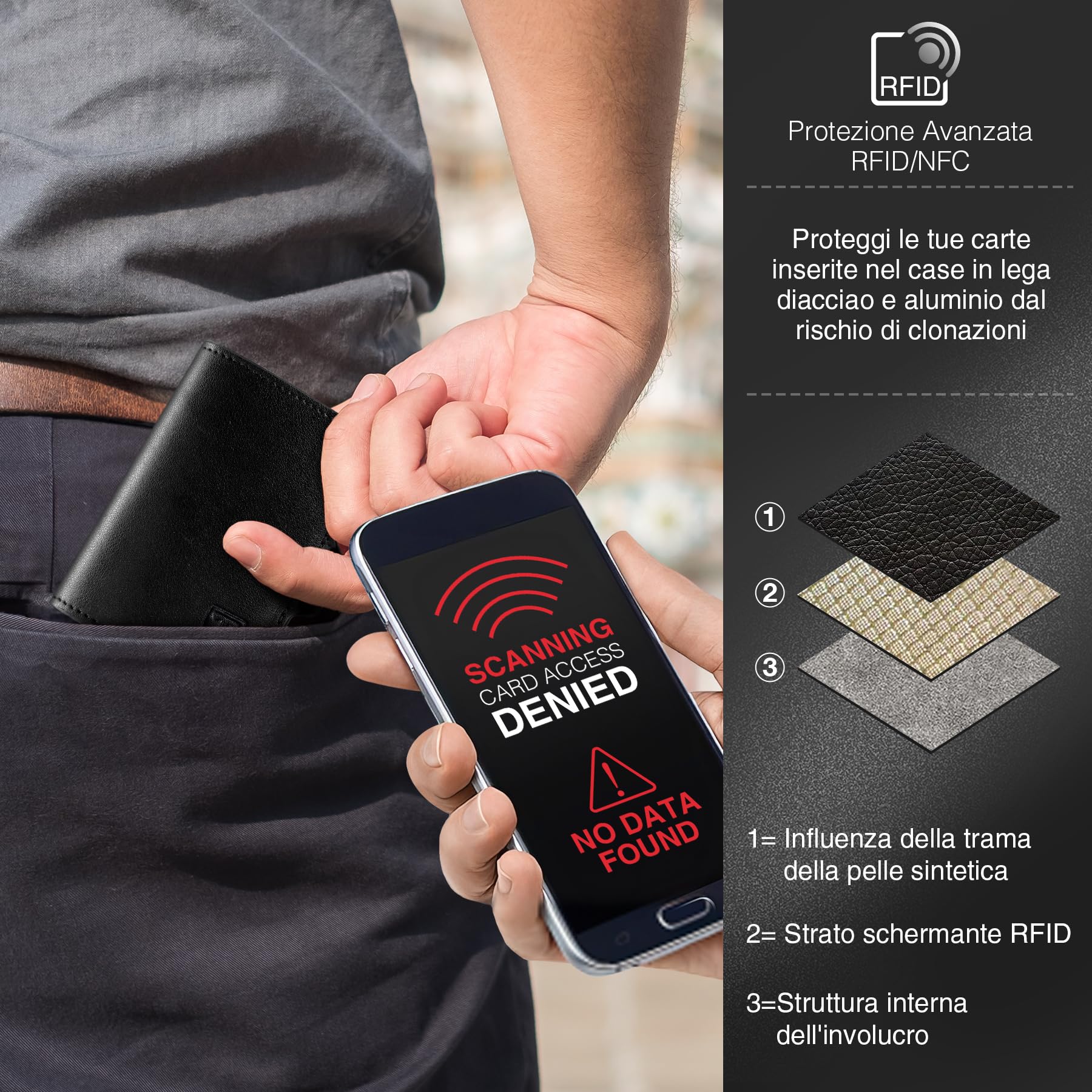 TENBST Portafoglio Uomo Slim, Porta Carte di Credito Piccolo, Portacarte con Protezione RFID Anticlonazione, Porta Tessere Uomo con Portamonete, Regalo Scatola