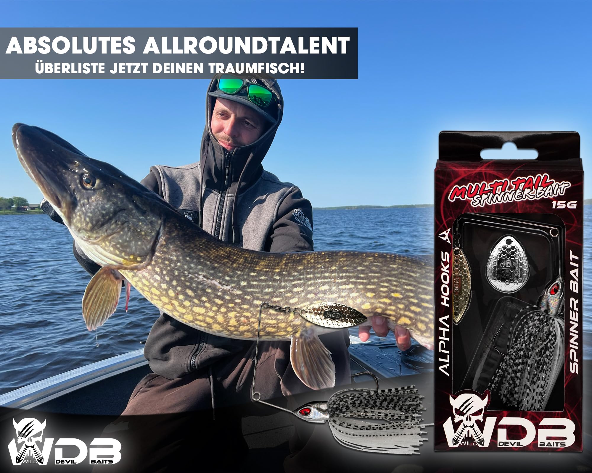 Wild Devil Baits Multi Tail Spinnerbait Spinner Bait Esca artificiale Spin Jig Esca da pesca persico luccio luccioperca
