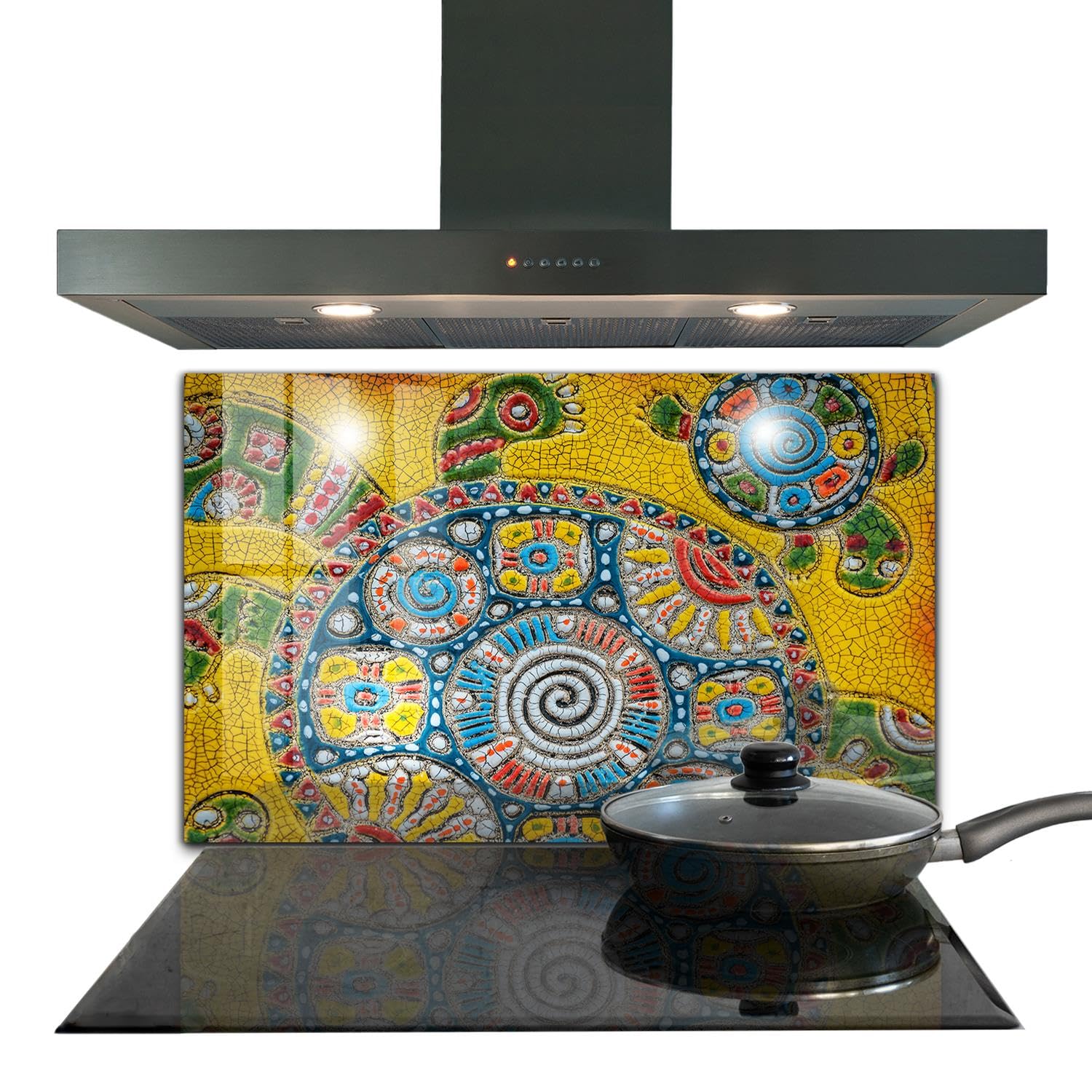 Panneau de cuisine 100x70 cm adhésif anti-salissure mosaïque tortue