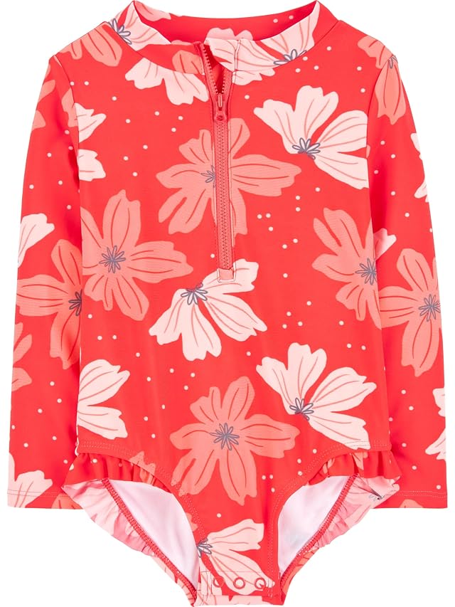 Simple Joys by Carters Baby Girls Long Sleeve Zipper One Piece Swimsuit