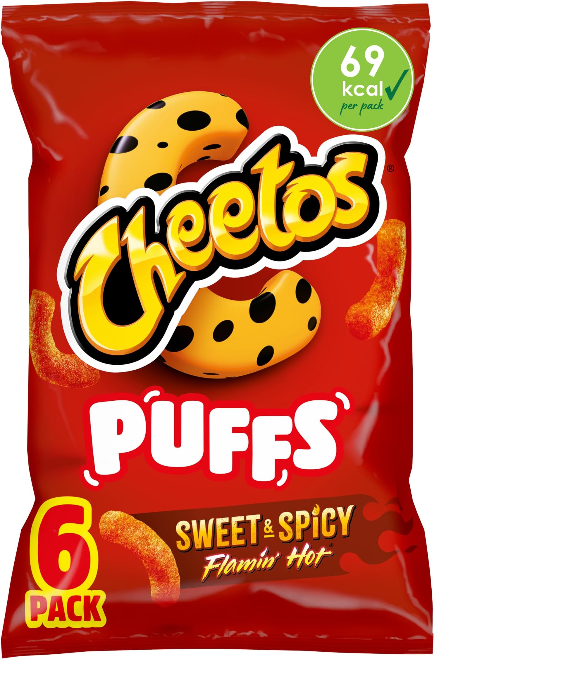 Puffs Sweet and Spicy Flamin Hot Multipack Crisps 6x13g