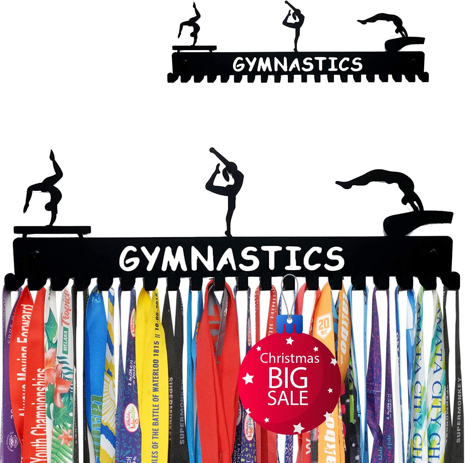 Medal Holder Display Hanger Trophy Shelf - Sturdy Wall Mount Medals Trophys Easy to Install-Race Sports Medal Holder Display Hanger for Gymnastic,Soccer,Runner,Wrest,Football,Basketball