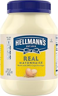 Mayonnaise Real Mayo 1 ct For A Creamy Sandwich Spread or Condiment Rich in Omega-3 ALA, Gluten Free 30 oz