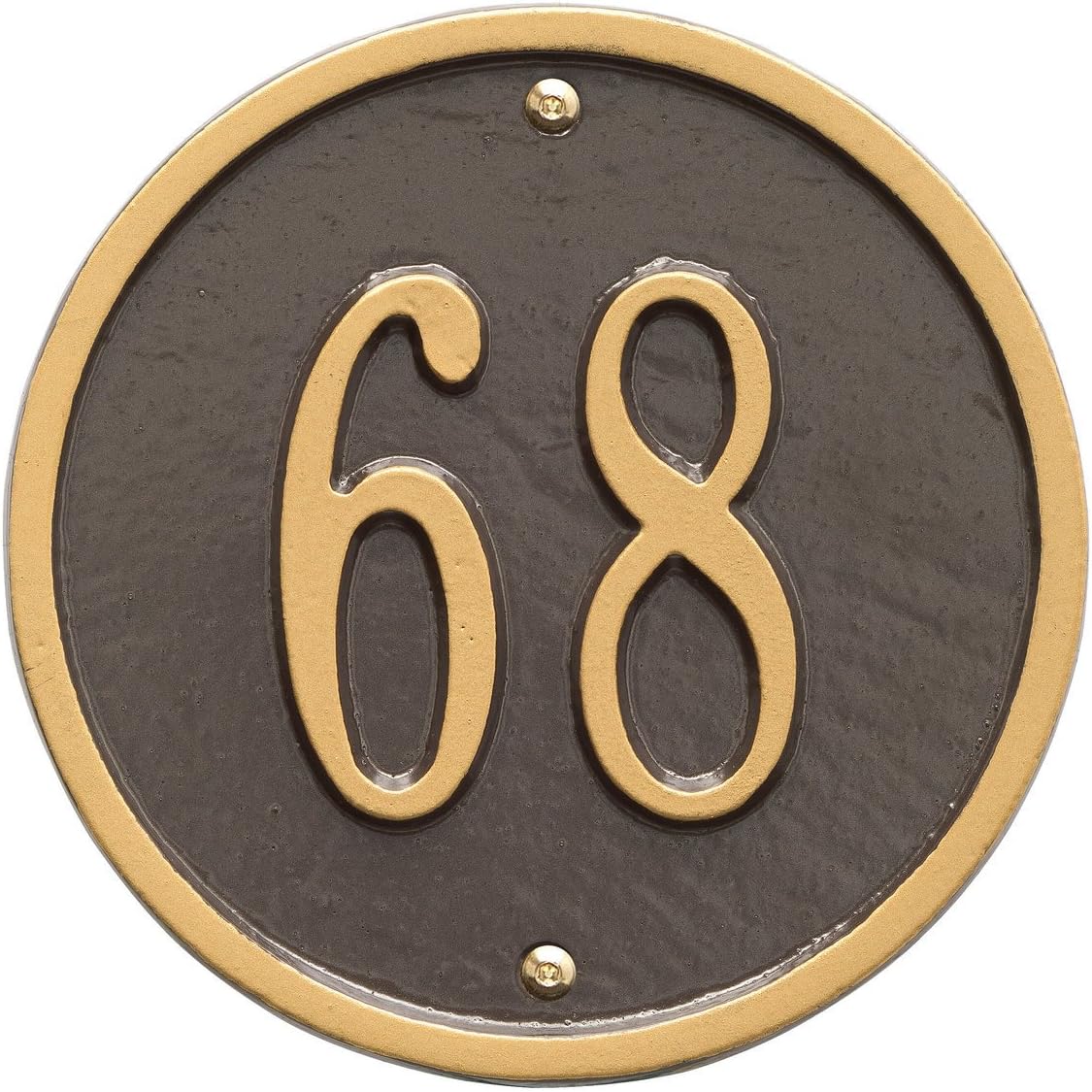 Personalized Custom 1 Line - 6" Diameter Round Aluminum Home Address Plaque for Outdoor Garden Decor