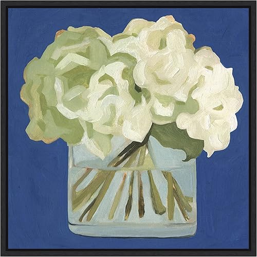 Miniatura 20 de Amanti Art Lienzo enmarcado para pared, 16 x 16 pulgadas, hortensias blancas II por Emma Scarvey, lienzo enmarcado para pared, obras de arte de