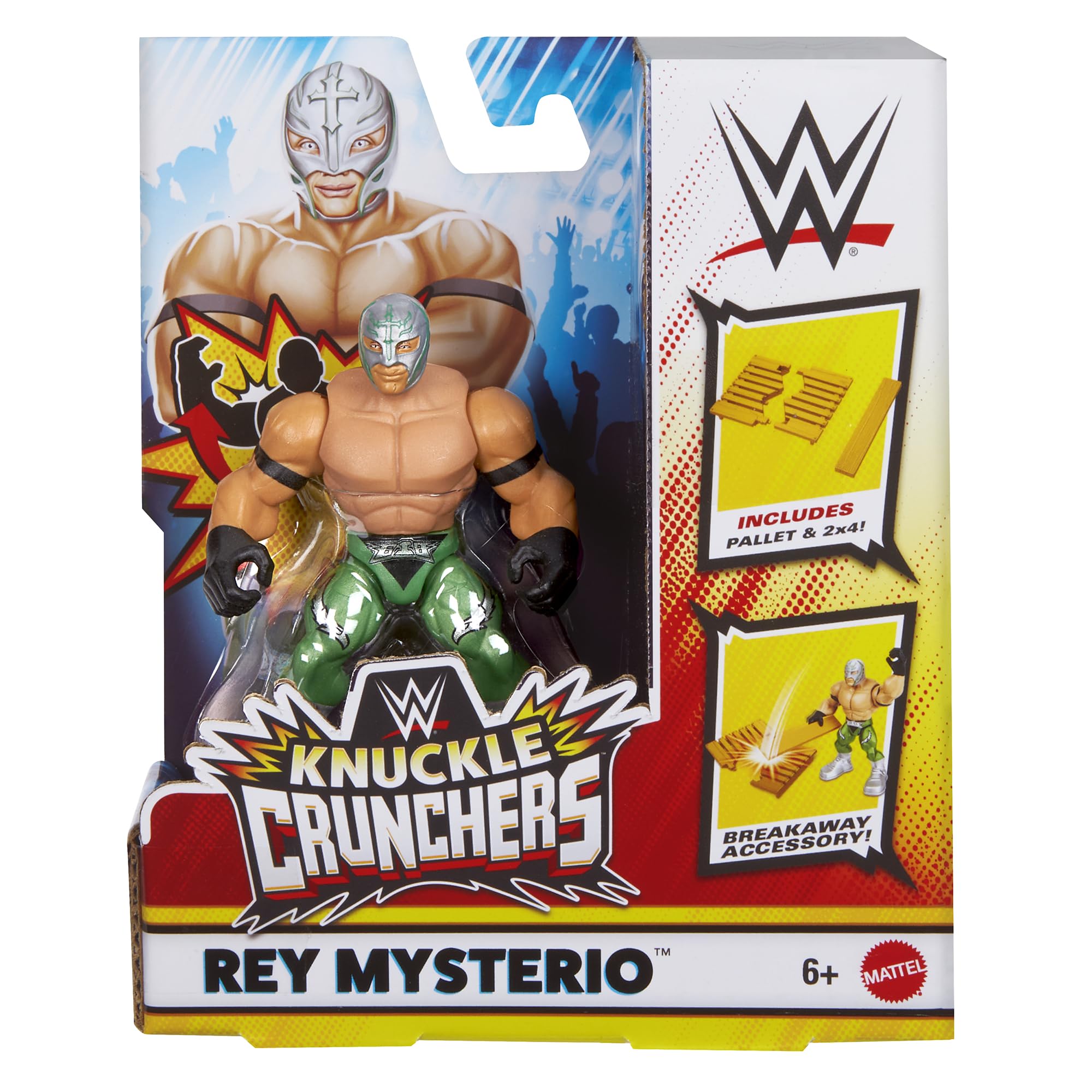 Amazon.com: WWE Rey Mysterio (Green) Knuckle Crunchers 6 Toy