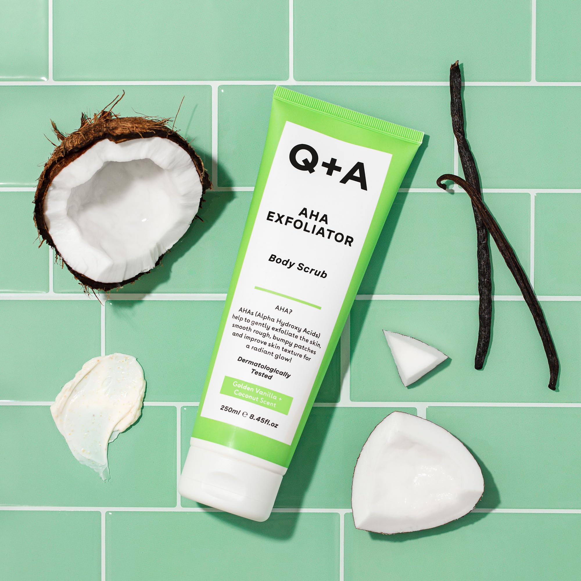 Q+A Exfoliante Corporal AHA 250 ml Ácido Láctico Glicólico