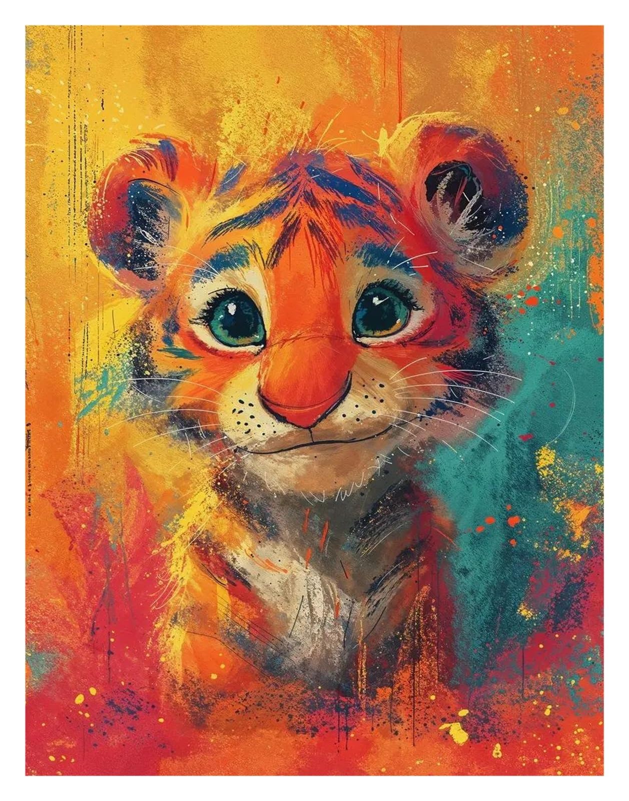 Affiches d'animaux calins en peinture sur toile pour eveiller l'imaginaire des tout-petits