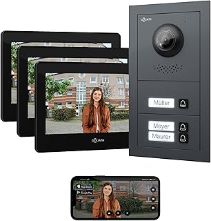 GOLIATH Basic Line Türklingel & Türsprechanlage mit Kamera für [MEHRFAMILIENHAUS] mit Smartphone App - Klingel mit Kamera & Monitor - Doorbell Camera - Video Sprech - & Gegensprechanlage mit Türöffner
