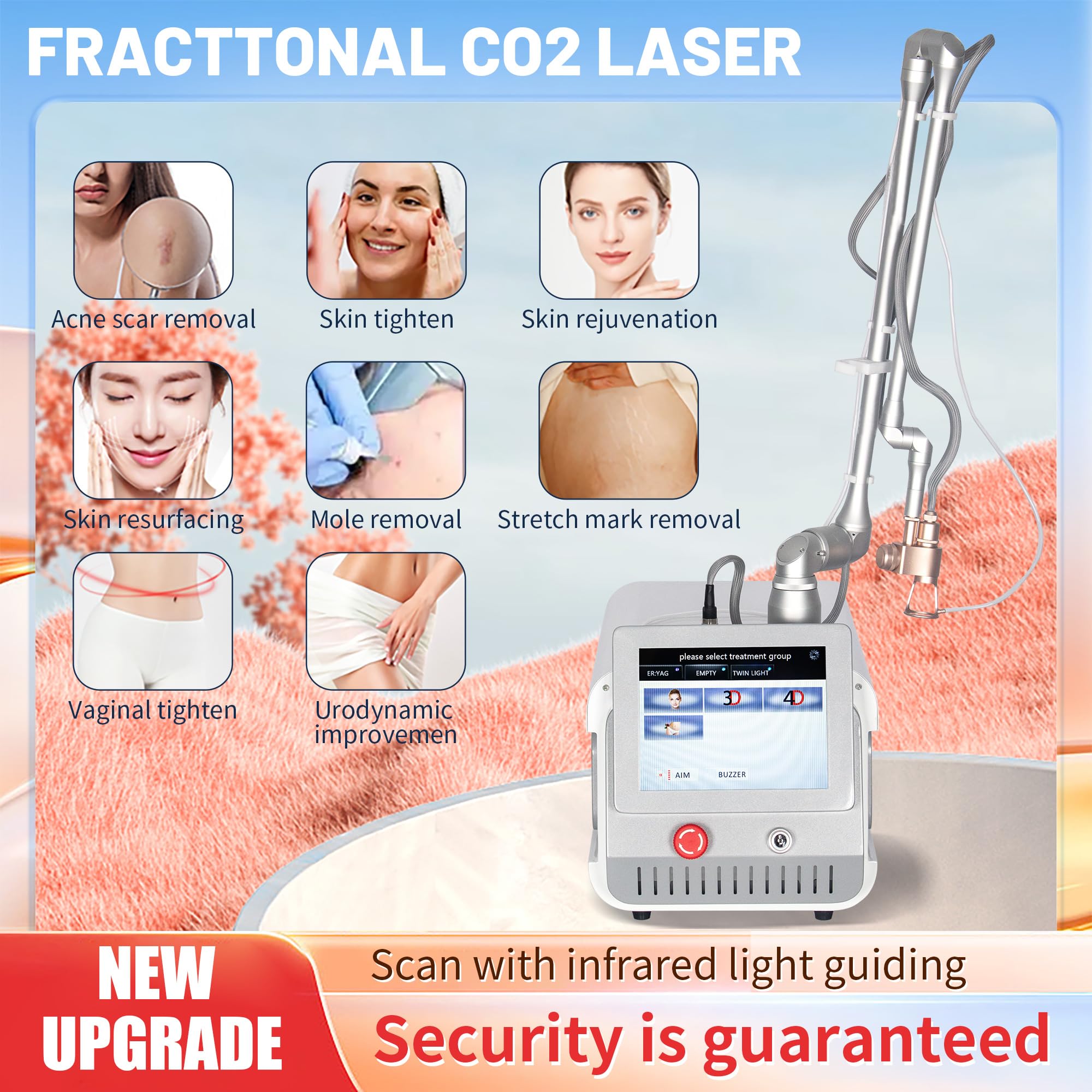 Dispositivo laser frazionale CO2 professionale per trattamenti di bellezza