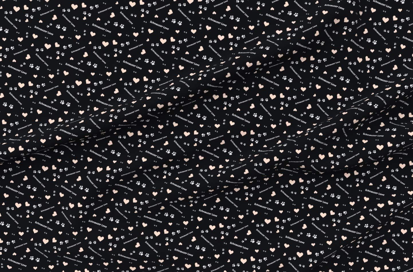 Spoonflower Fabric - Schnauzer Dogs Love Pawprints Schnauzers Animals Cute Puppies Printed on Minky Fabric by The Yard - Sewing Baby Blankets Quilt Backing Plush