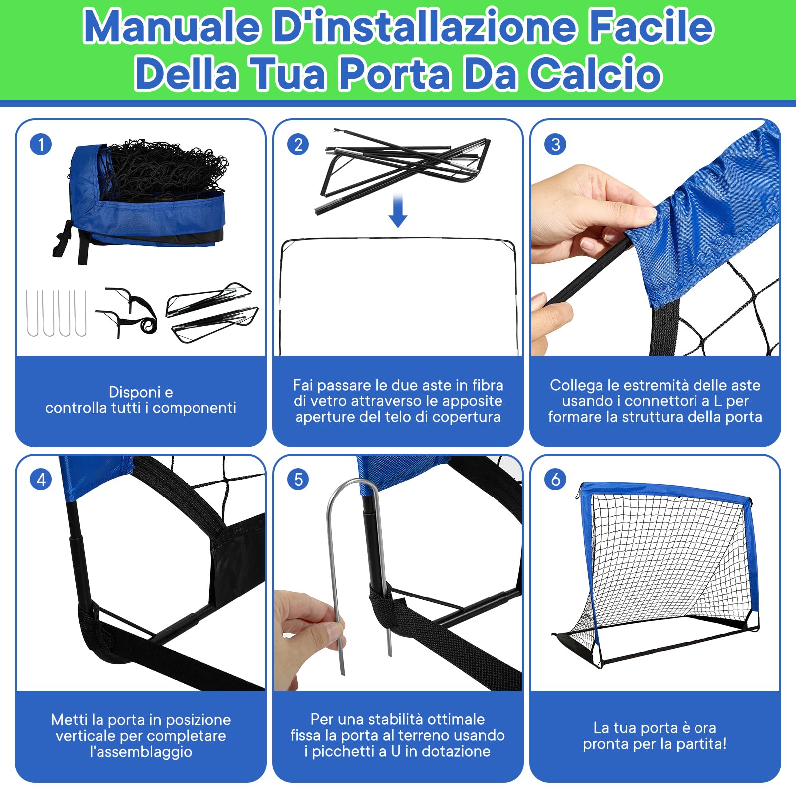 3 in 1 Porta calcio bambini con 3 modalità, per interni ed esterni, mini porte da calcio e porta da calcio pieghevole