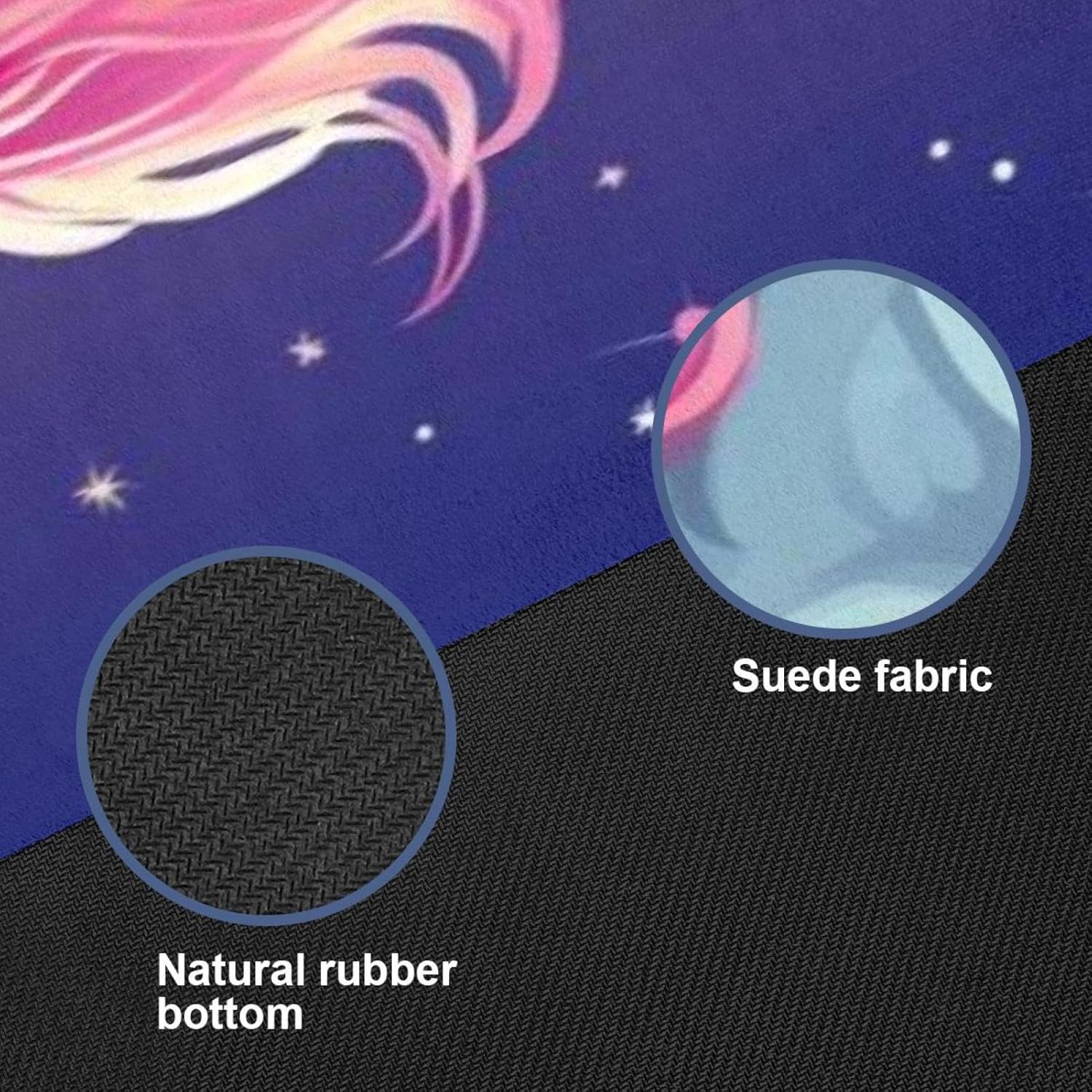 Yoga Towel, Rainbow Unicorn Pattern Non Slip Sweat Absorbent Hot Yoga Mat Towel for Hot Yoga, Pilates and Fitness - 72.8" x 26.8"