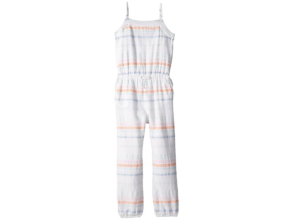 

Polo Ralph Lauren Kids Striped Cotton Dobby Jumpsuit (Little Kids/Big Kids) (White/Blue Multi) Girl's Jumpsuit & Rompers One Piece