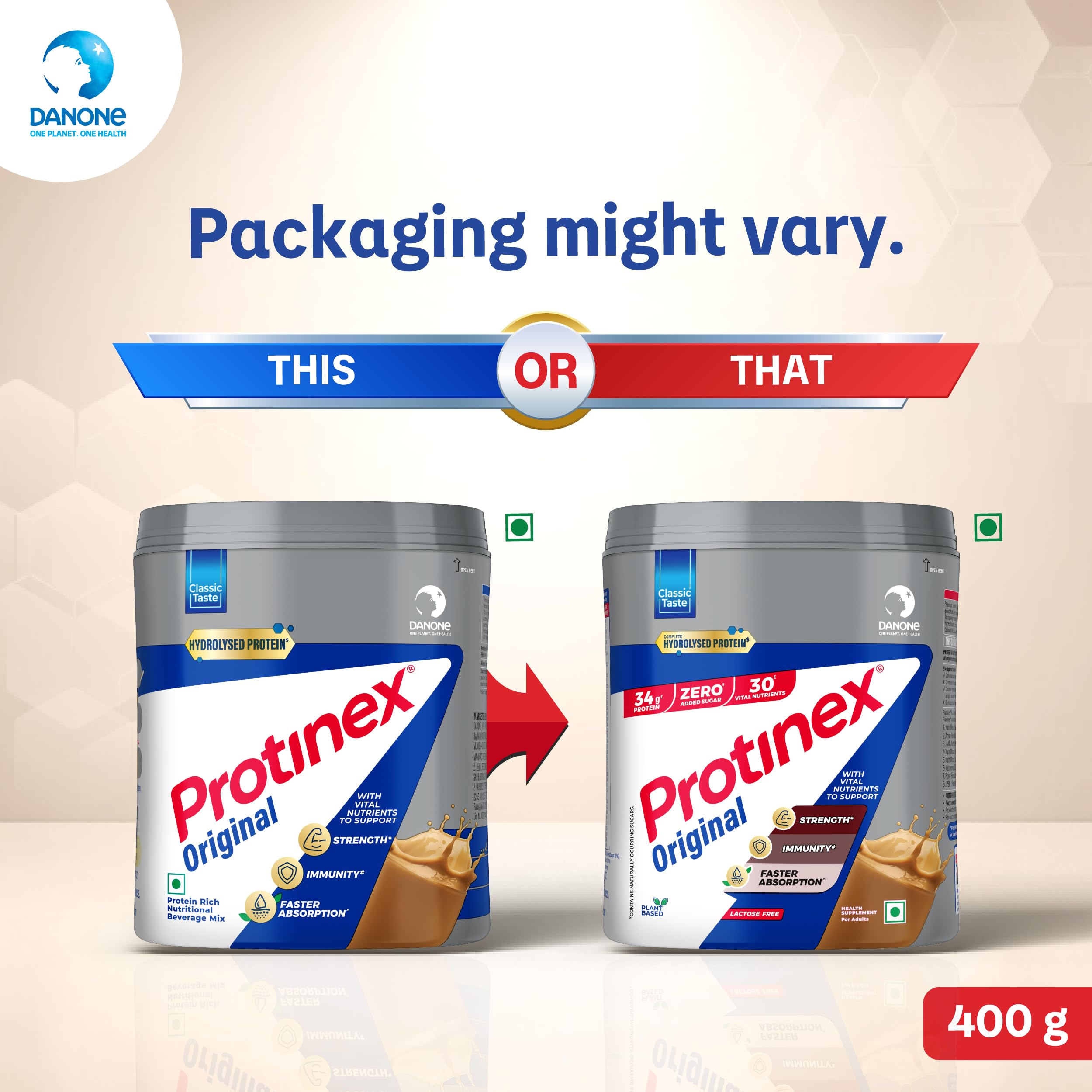 Protinex Nutritional Protein Rich Mix For Adults-(Original, 400 Gms, Jar) With Vital Nutrients To Support Faster Absorbation & Immunity Powder