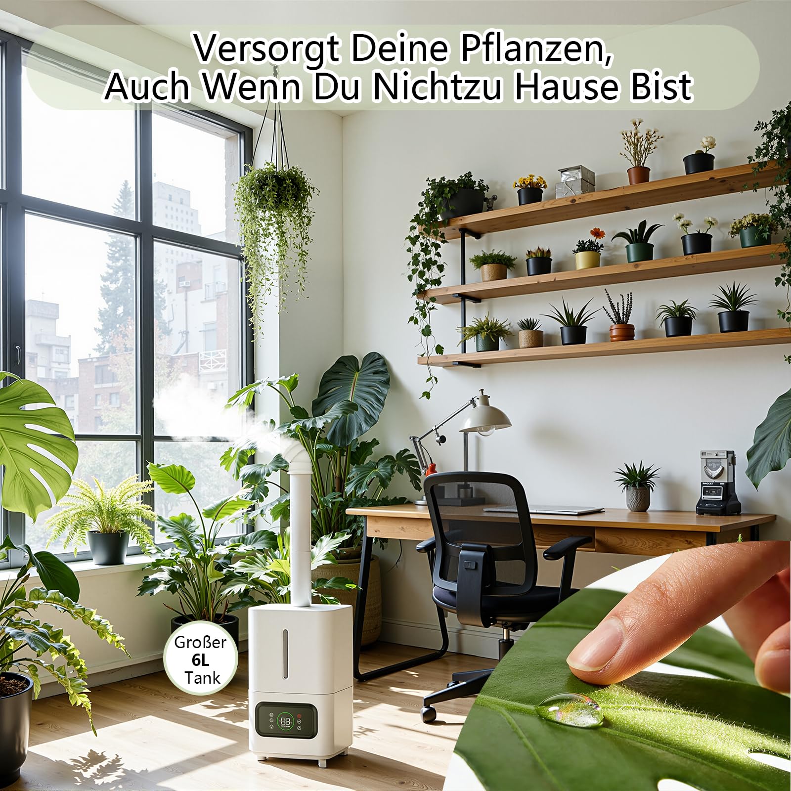 PKBD Pflanzen Luftbefeuchter 6L,Luftbefeuchter Grow Box,mit einstellbarer Luftfeuchtigkeit, Timer-Funktion Pflanzenwachstum Luftbefeuchter für Schlafzimmer/Wohnzimmer/Innenbepflanzung