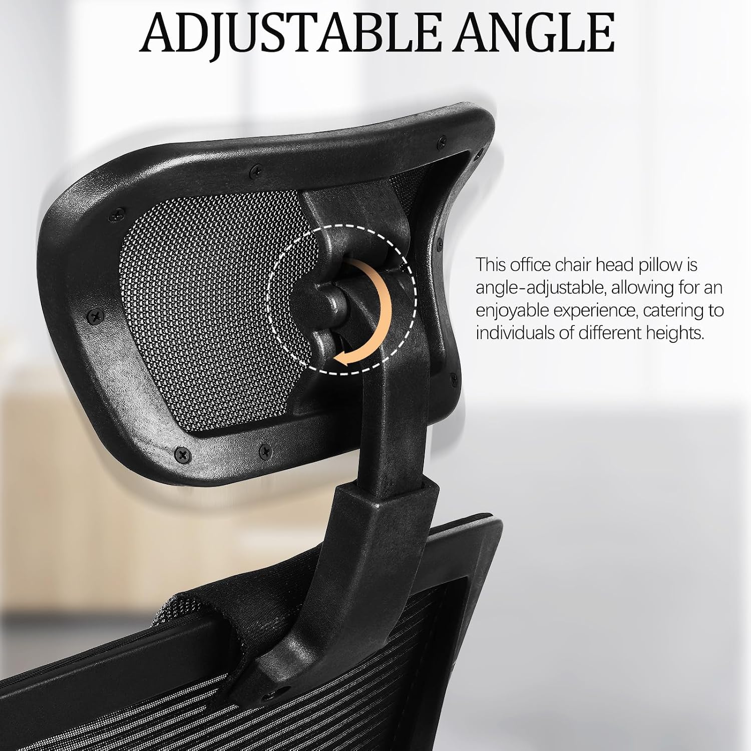 Computer Chair Headrest Attachment Mesh Neck Support for Office Chairs