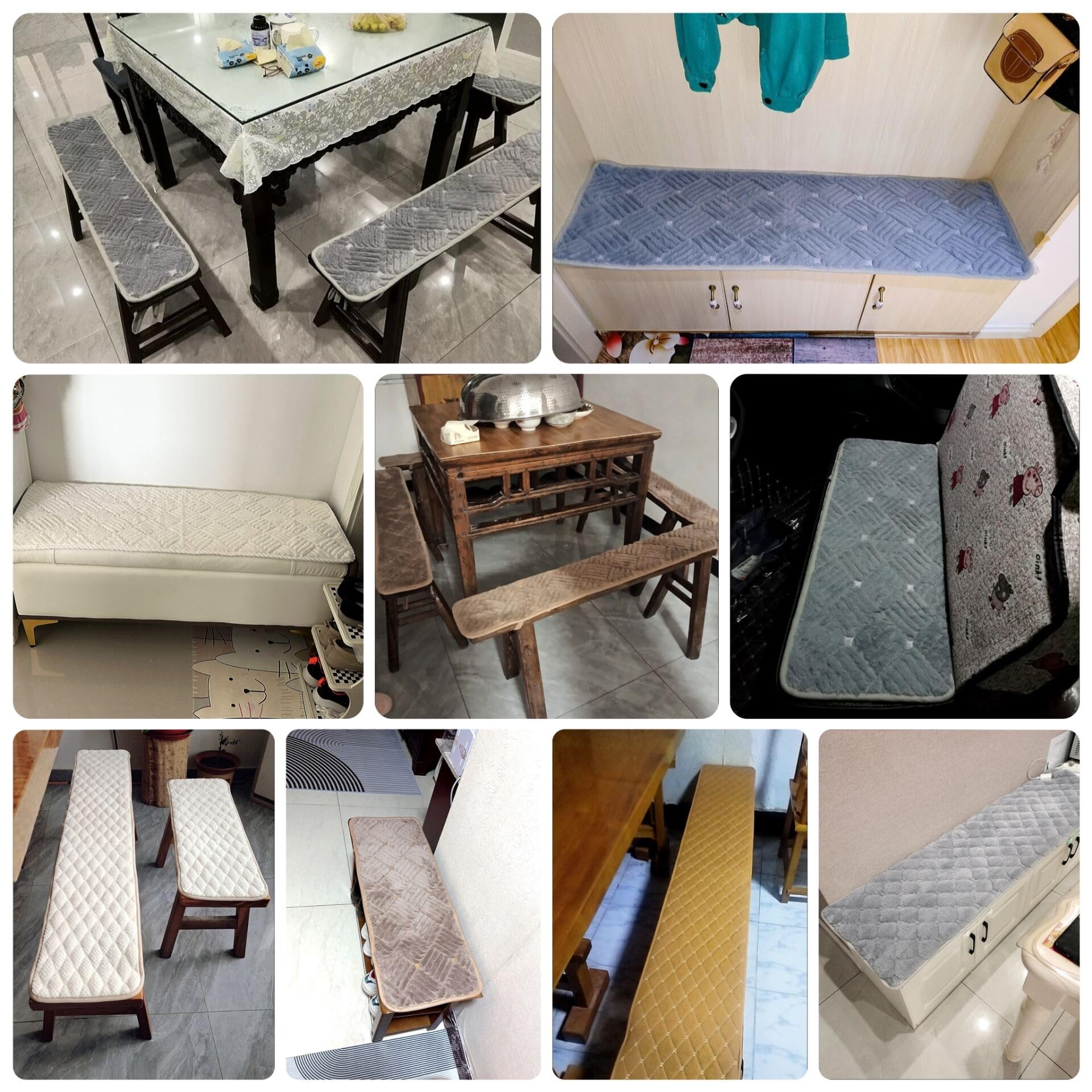 Cuscino per panca da esterno, 150 x 40 cm, lavabile, antiscivolo, per patio, tavolo in pelliccia, bankaufla, perfetto per rilassarsi all'aperto