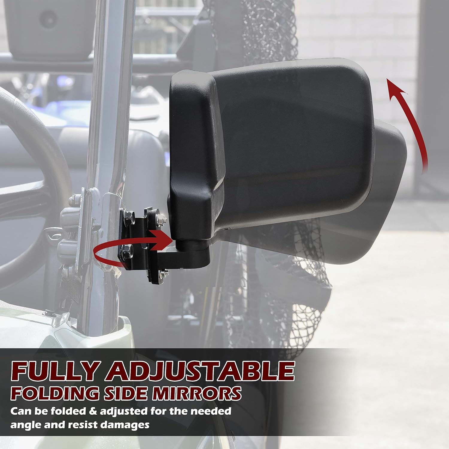 SAUTVS Adjustable Side Mirrors for Honda Pioneer 700-2 700-4 2014-2025, Clear Wide Folding Exterior Mirrors Side Rear View Mirror for Honda Pioneer 700 2P 4P 2014-2025 Accessories, 2PCS