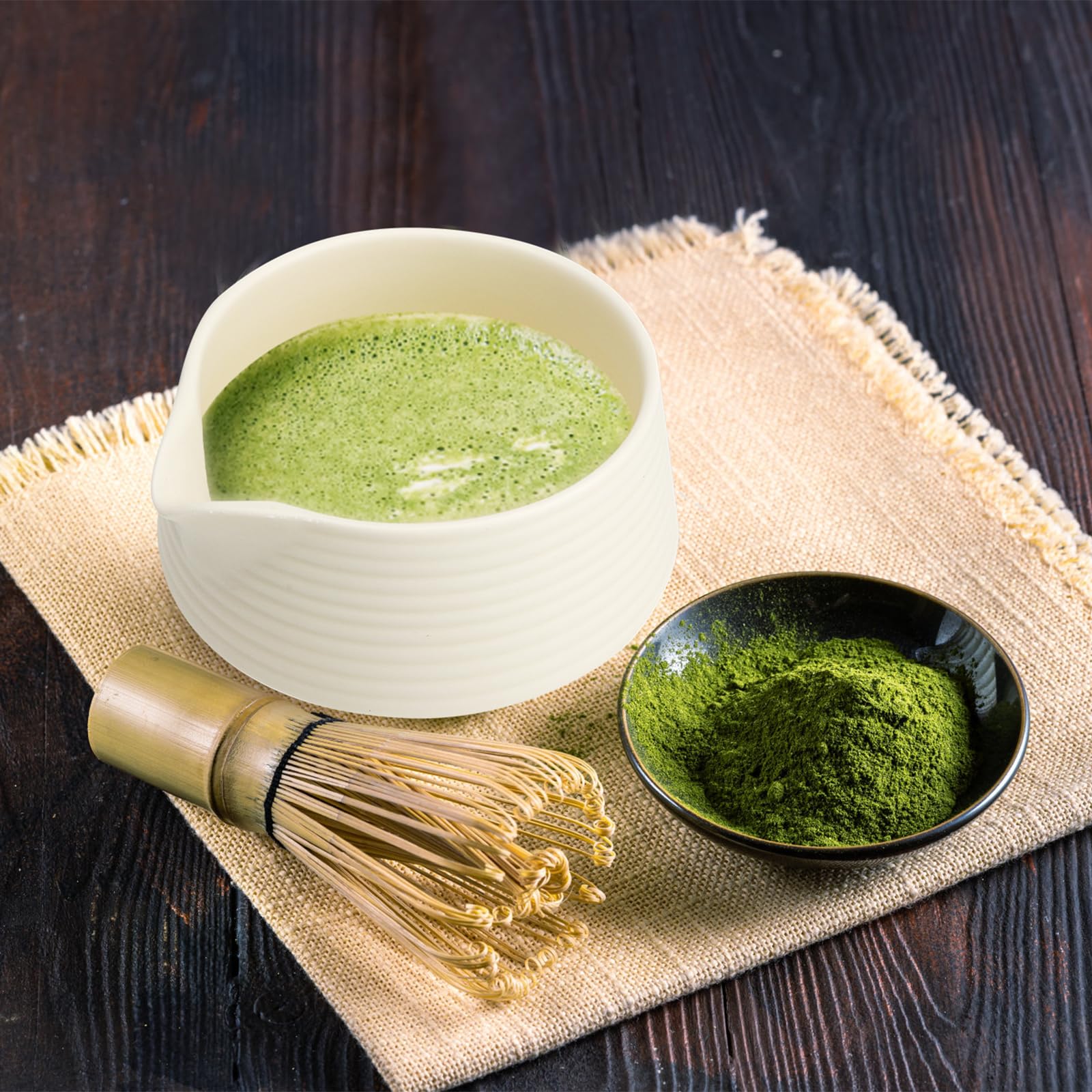 Matcha Bowl in ceramica, ciotola per matcha, ciotola per matcha, ciotola per tè giapponese, set da 500 ml, per teestoom Kitchen Latte Amici di famiglia, bianco