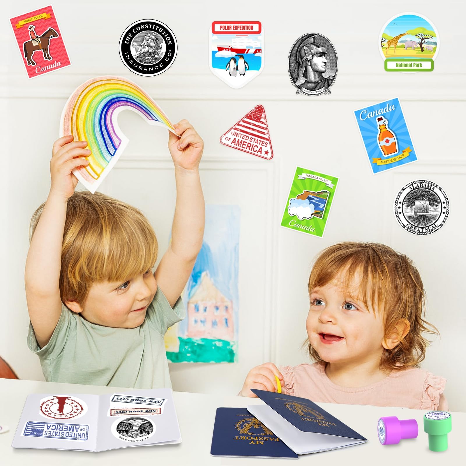 Kenburg 60 Pezzi Quaderno Passaporto in Bianco Quaderno Passaporto per Bambini Quaderno Passaporto 10 x 14 cm Quaderno Passaporto in Bianco per Giochi di Ruolo per la Festa di Ritorno a Scuola a Tema