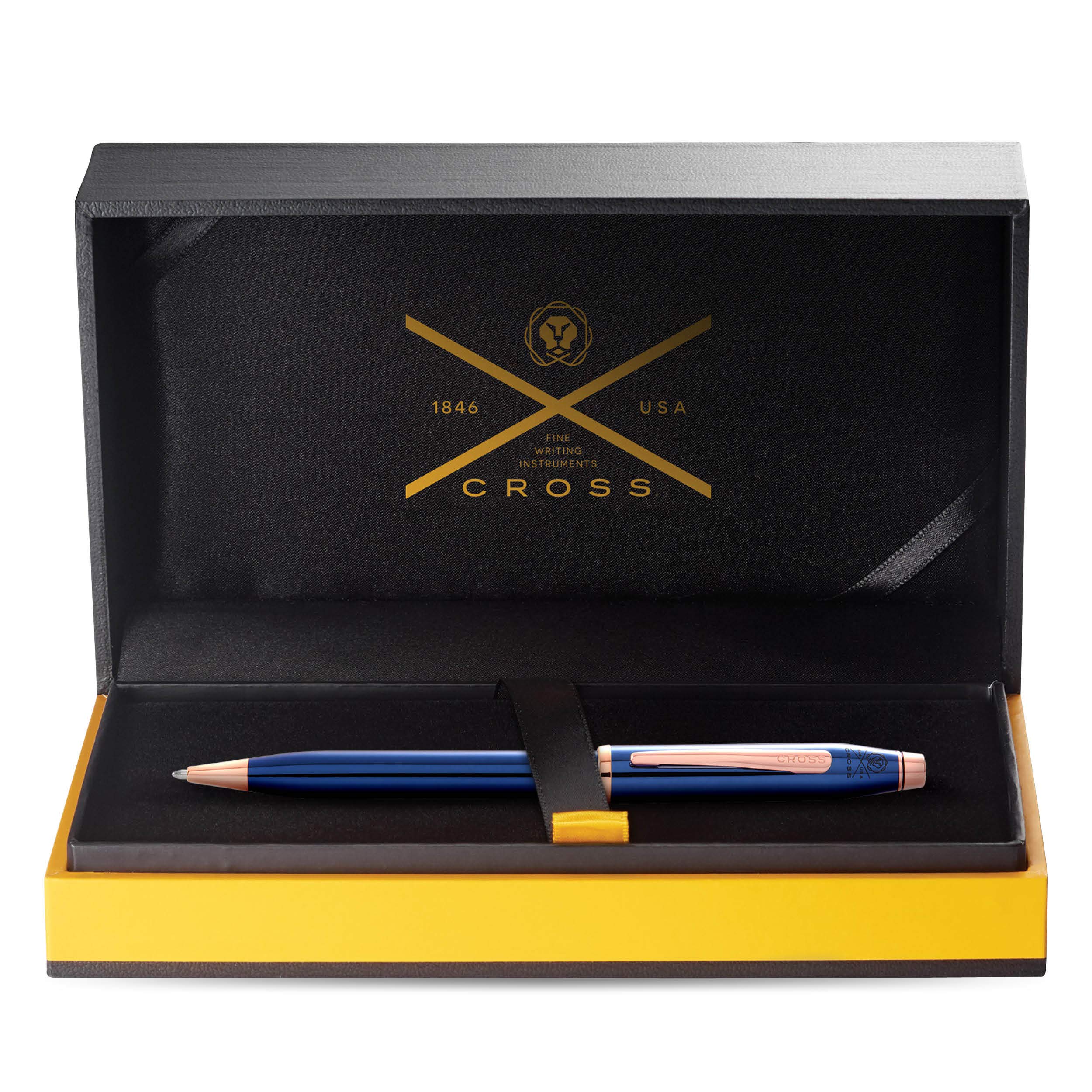 Cross Classic Century II Translucent Cobalt Blue Lacquer with Rose Gold PVD Ballpoint Pen Item# AT0082WG-138 - Image 3