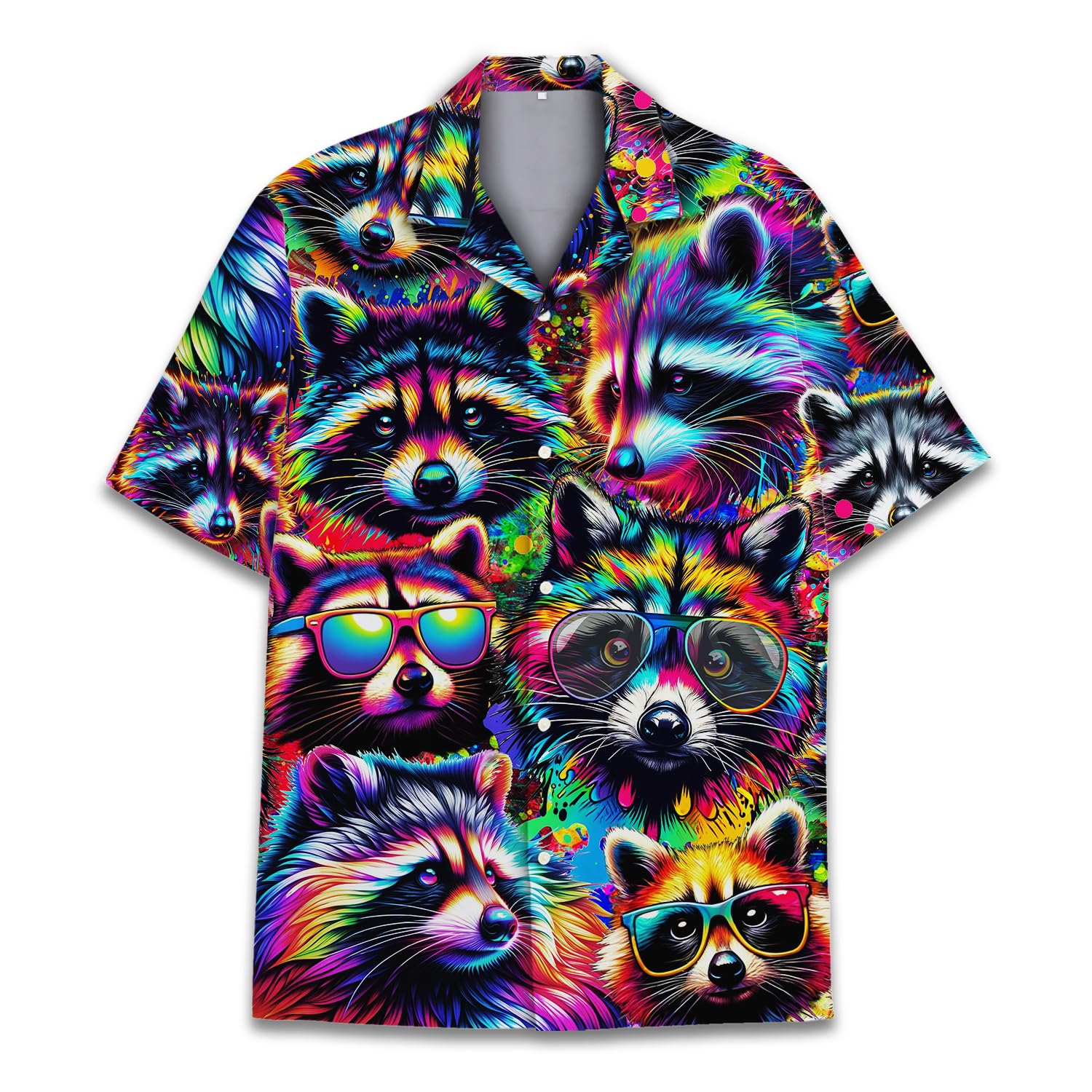Neon Alien Hawaiian Shirt for Men Women, Alien Shirt Button Down Short Sleeve, Alien Mens Hawaiian Shirts
