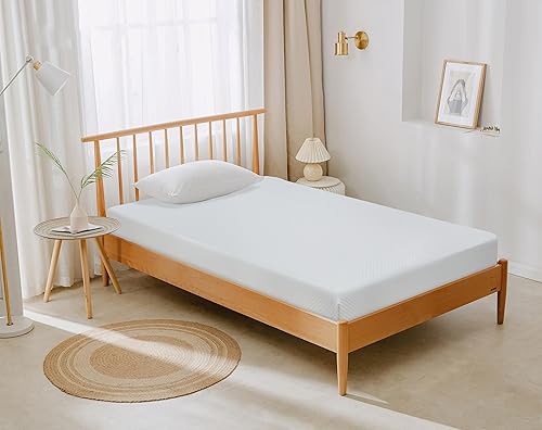 Colchón tamaño individual de 56810 pulgadas con funda, colchón de espuma base para un sueño fresco y alivio de presión, colchón firme medio para